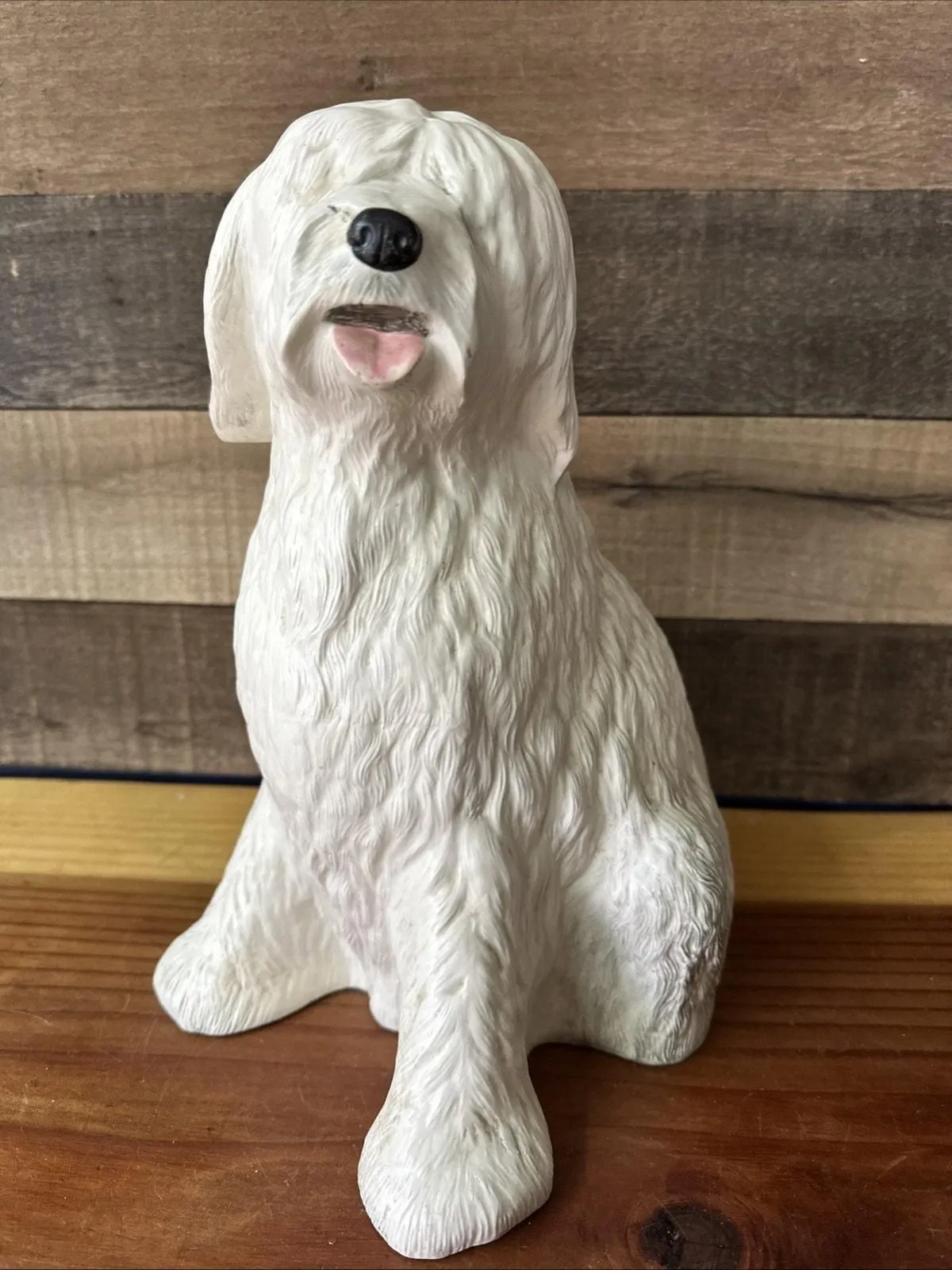 Product image for Vintage Ceramic Old English Sheepdog Statue 12” Tall