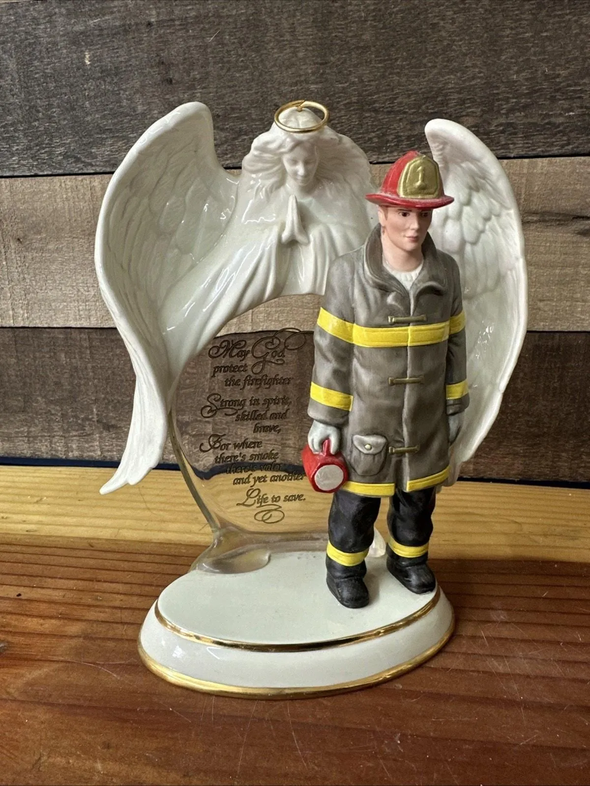 Product image for Bradford Exchange Protecting Them All Angel of Protection Firefighter Figure