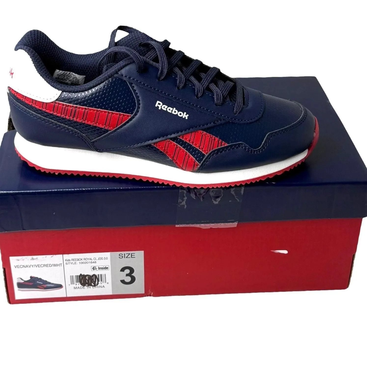 Product image for NEW Reebok Kids Boys Royal Cl Jogger 3.0 1V SHOES Unisex Size 3 Sneaker Navy BOX - Blue - Sneakers - 3 - new - Reebok