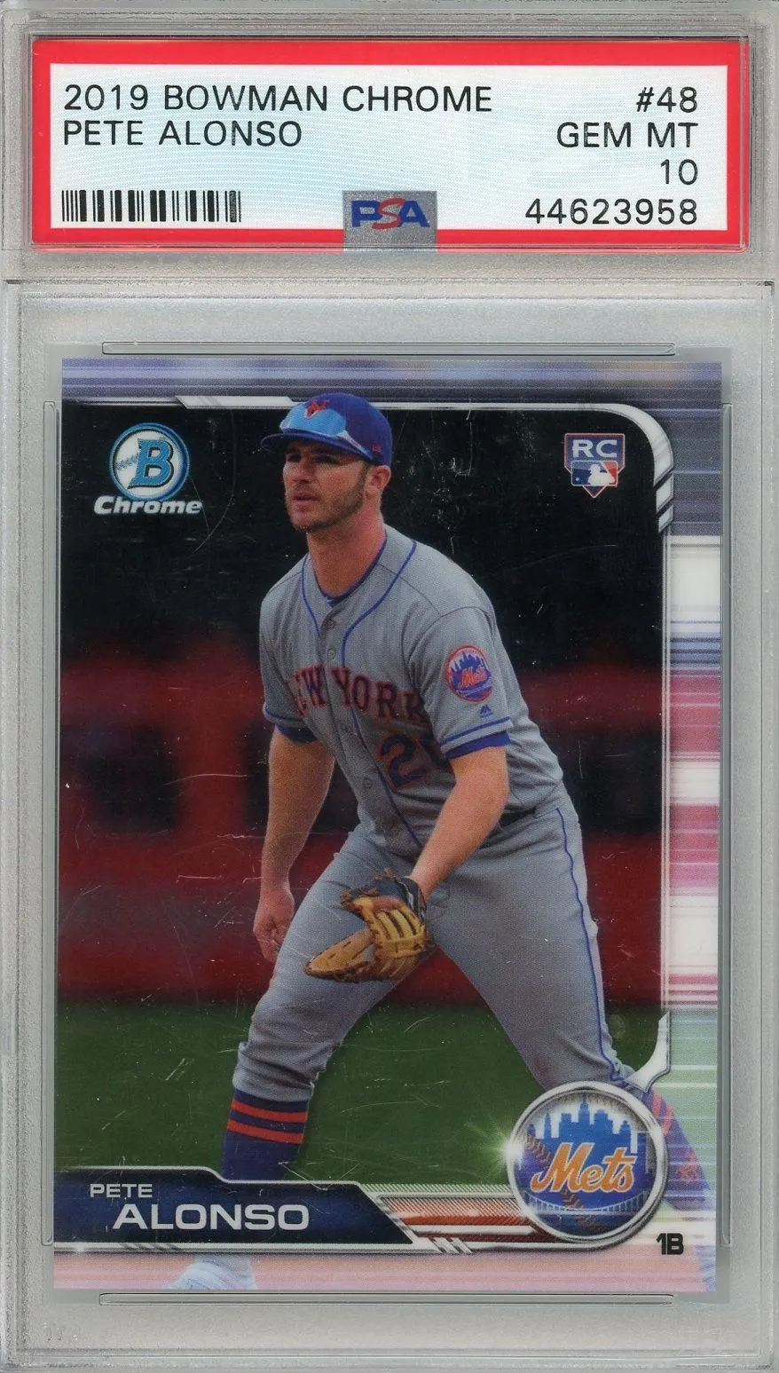 Product image for 2019 Bowman Chrome Pete Alonso Rookie #48 PSA 10 GEM MINT New York Mets - 2019 - Baseball - 48 - Rookie - Bowman - Pete Alonso - 2019 Bowman Chrome - 902 - New York Mets - 0