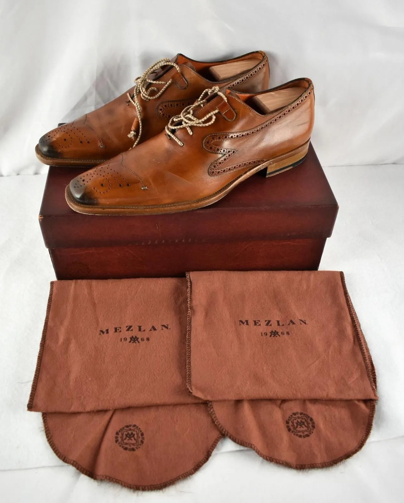Product image for Mezlan 9492 Malcolm Tan Men's Leather Dress Shoes 10M  - Tan - 149.99 - Oxford - 10 - used - Mezlan