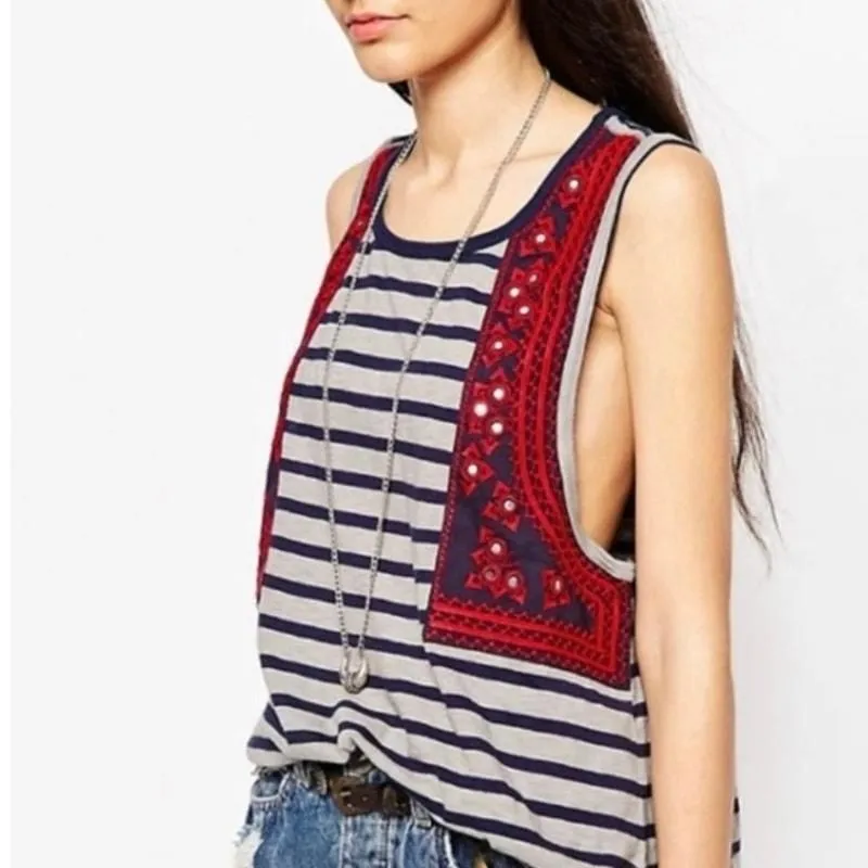Product image for Free People Wear Your Sparkles Striped Tank Top XS - pre-owned---good - Free People
