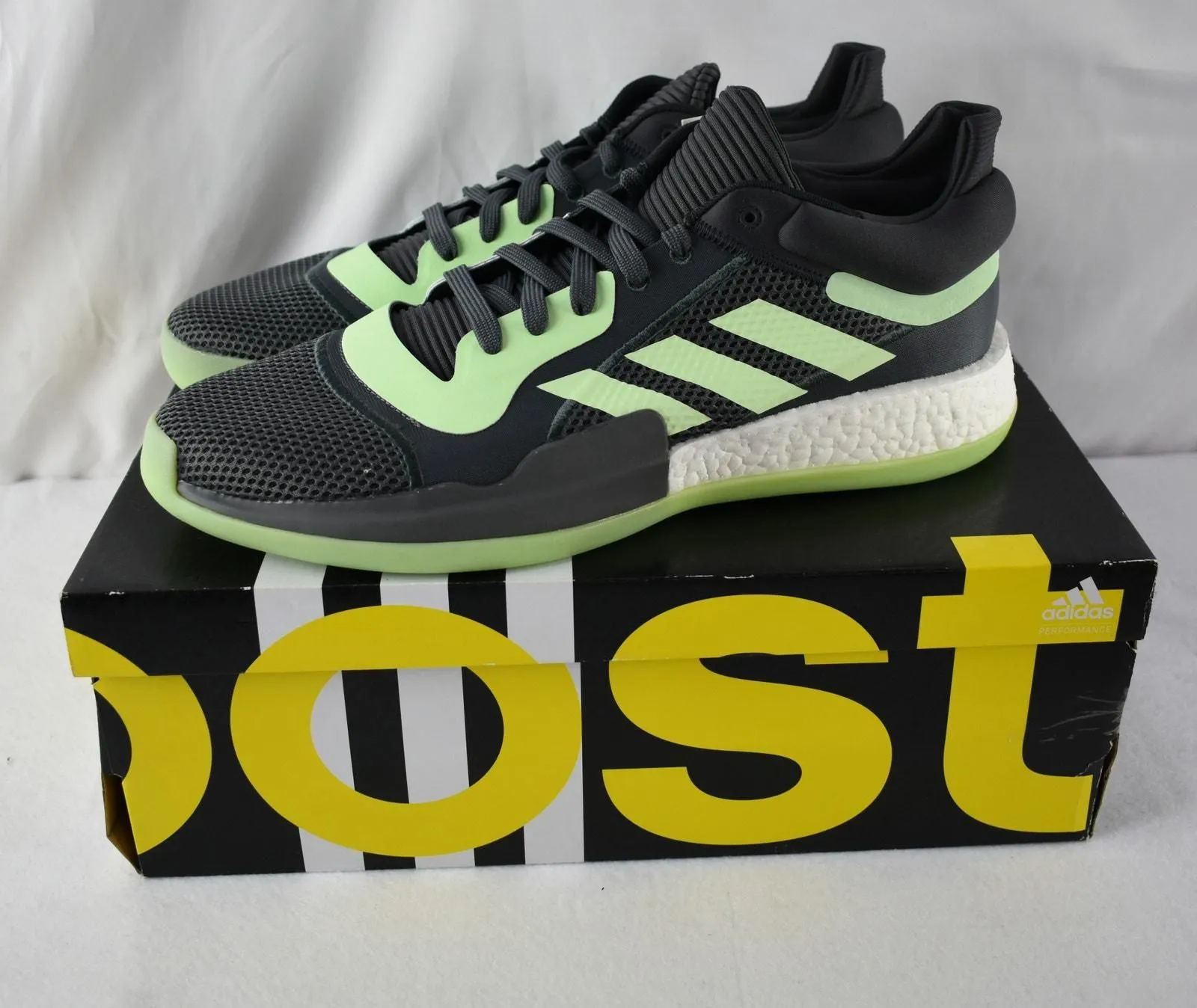 Product image for Adidas Marquee Boost Low Basketball Shoes Men's 17 Graphite/Celedon G26214 NIB - graphite/Celedon - 149 - Basketball Shoes - 17 - new - Adidas