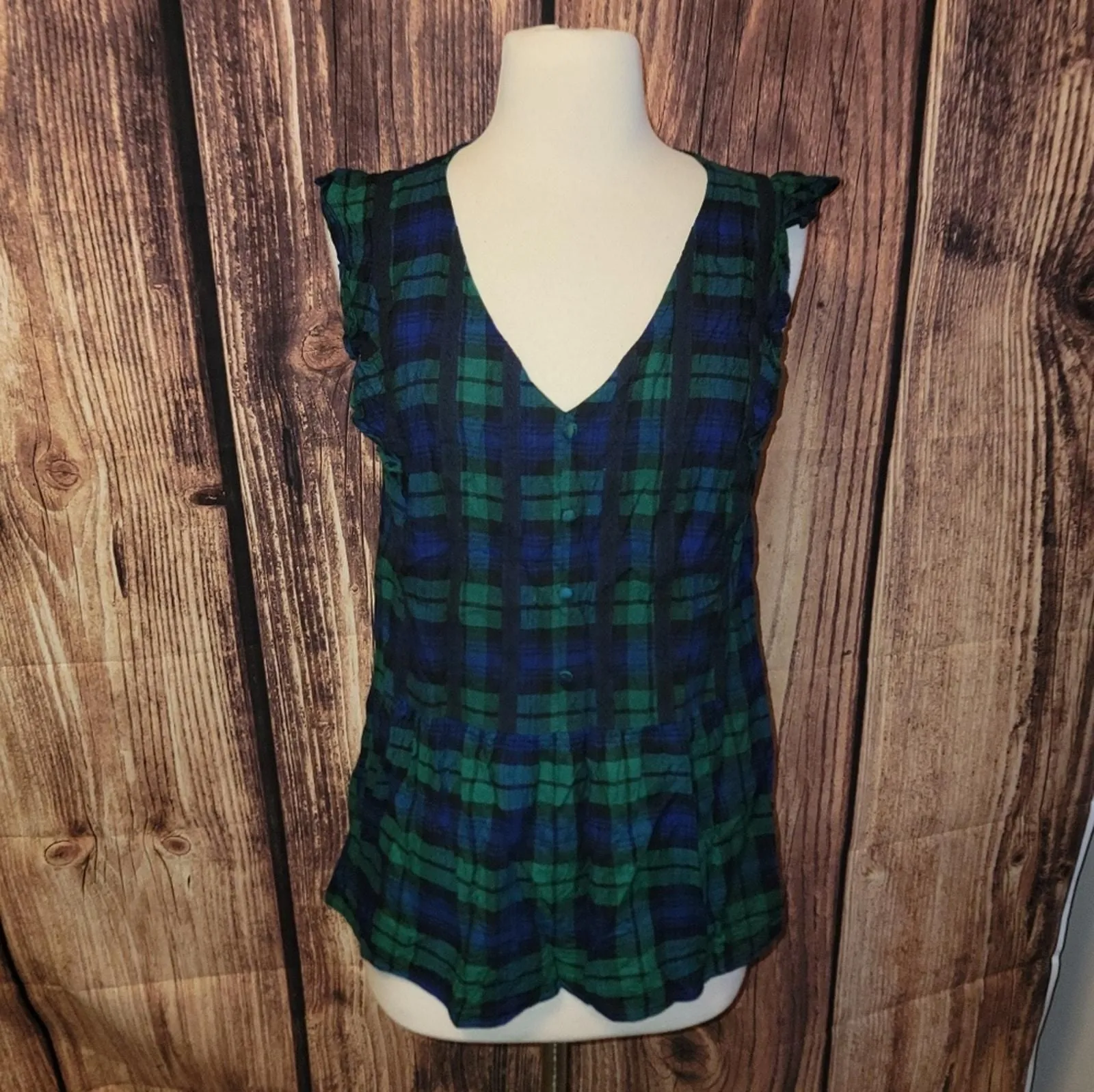 Product image for Modcloth Sleeveless Top Size XL Plaid - XL - Tops - pre-owned---good - Modcloth