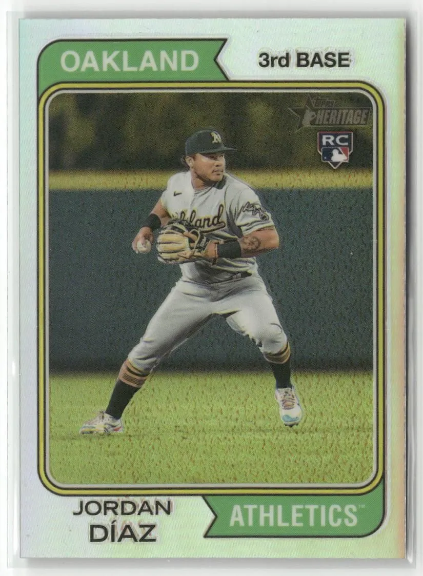 Product image for 2023 Topps Heritage #153 Jordan Díaz Chrome Refractor #/574