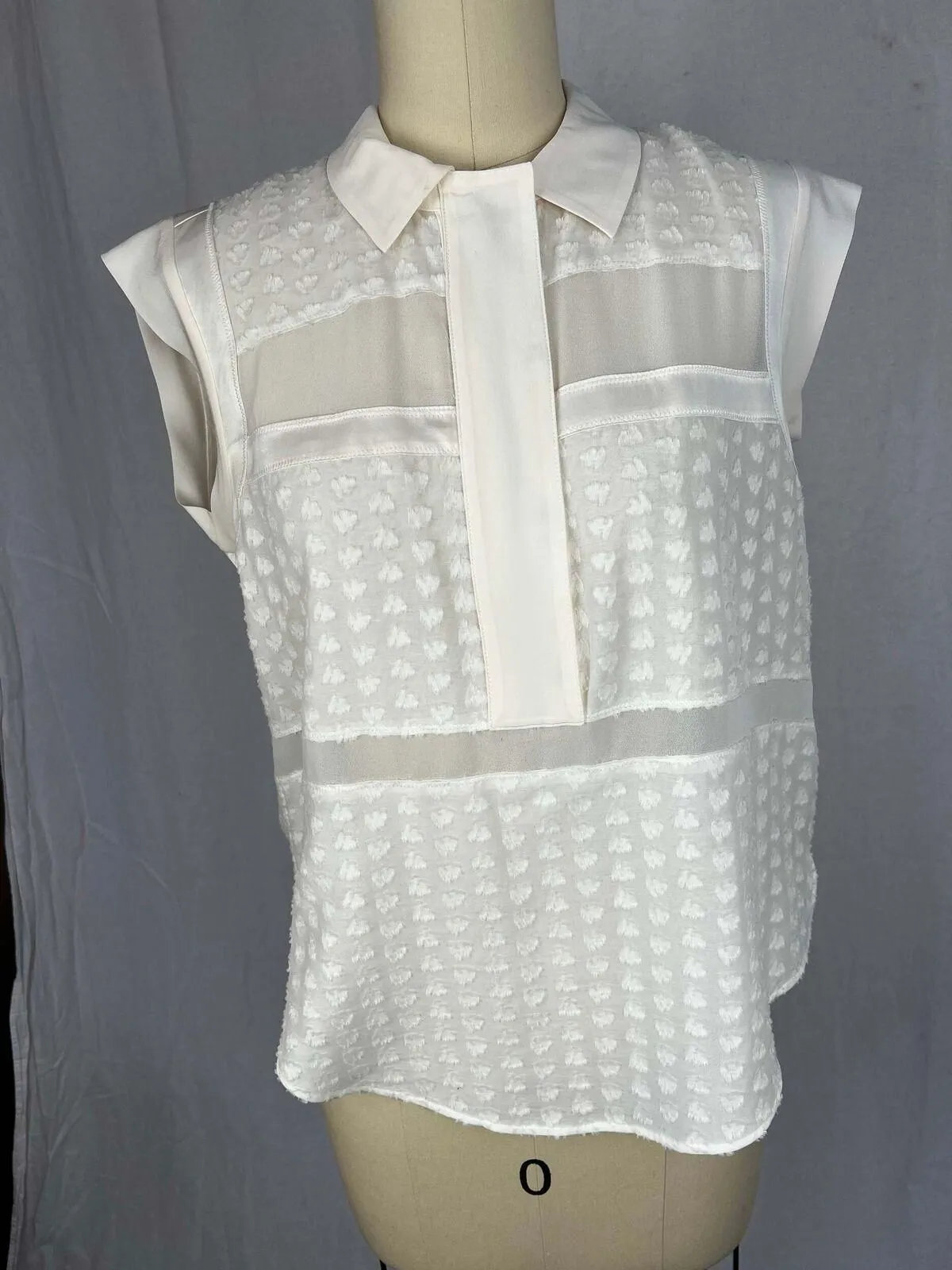 Product image for Rebecca Taylor Clip Collar Top sz 0 - pre-owned---good - Rebecca Taylor