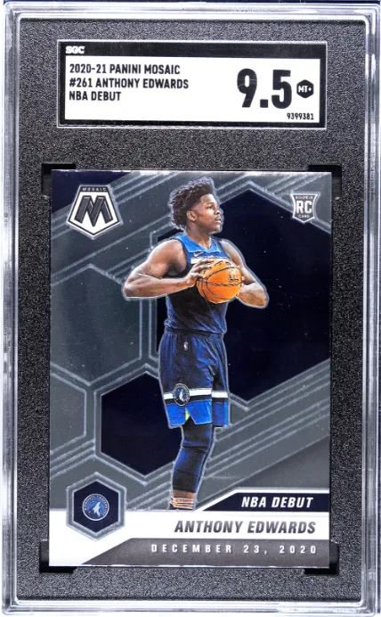Product image for 2020-21 Panini Mosaic #261 Anthony Edwards Nba Debut SGC 9.5
