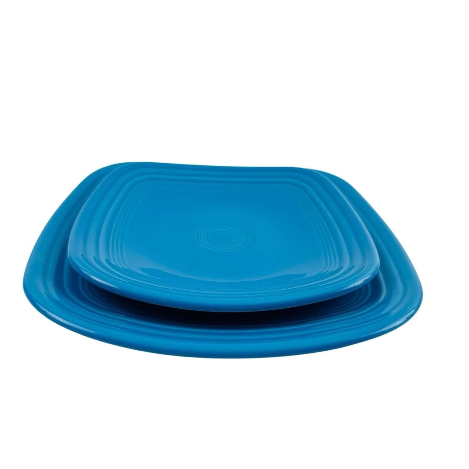 Product image for Fiesta Fiestaware Square 9" Dinner Plate & 7 1/8" Lunch Plate Peacock Set of 2 - pre-owned---good