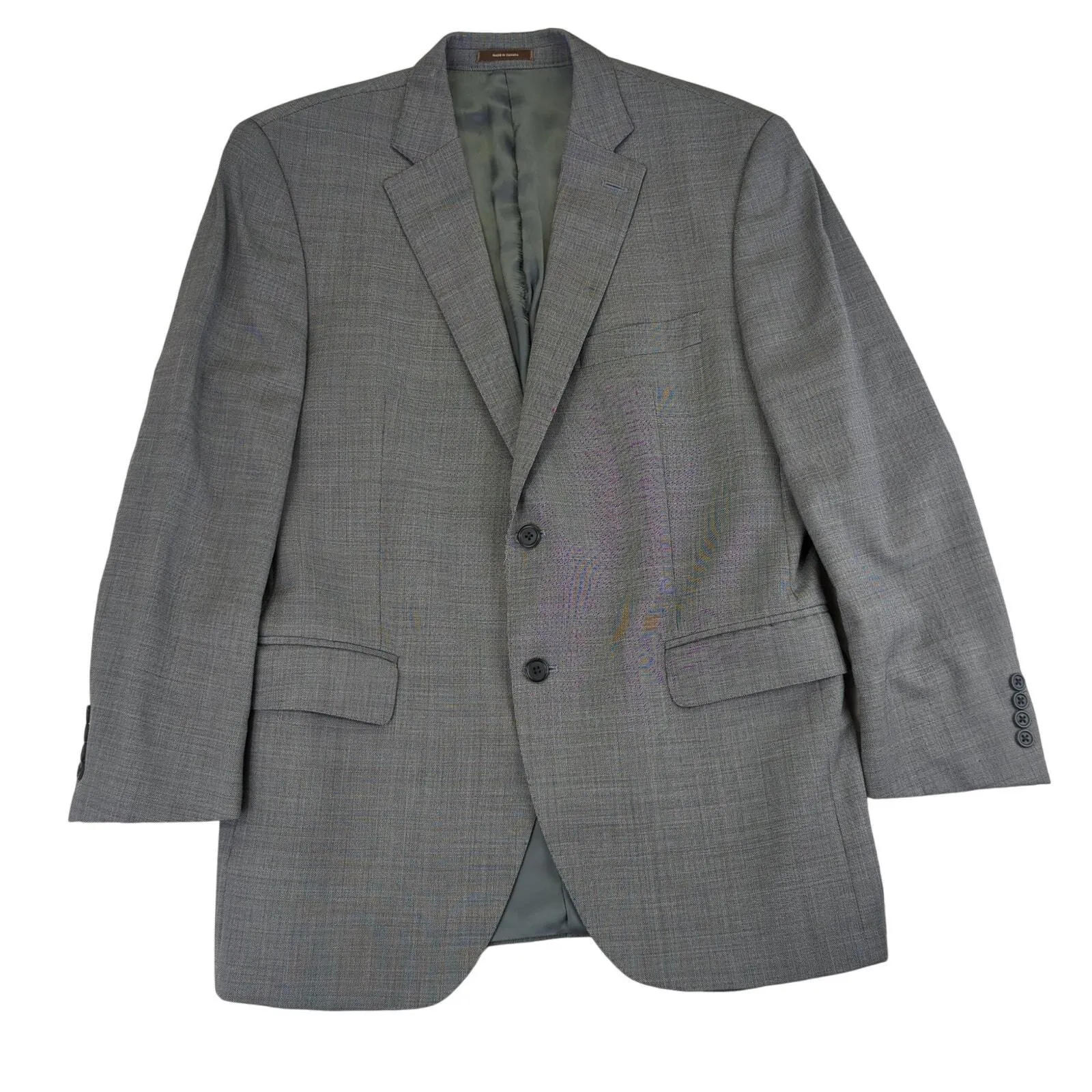 Product image for Peter Millar Gray 100% Wool Suit Jacket Sport Coat Men's Size 42R 2 Button - pre-owned---good