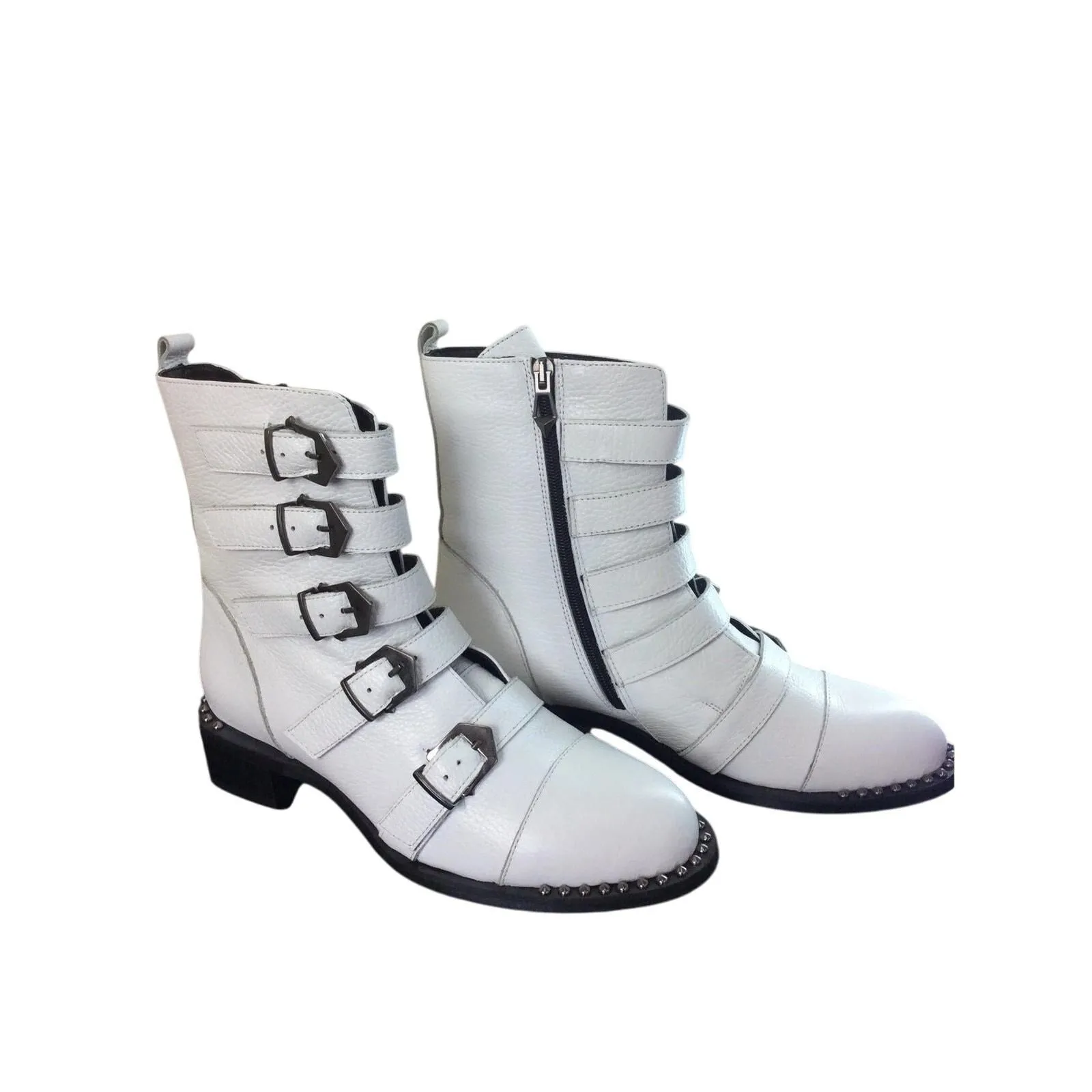 Product image for Sheridan Mia white buckle boot size 41 / 10