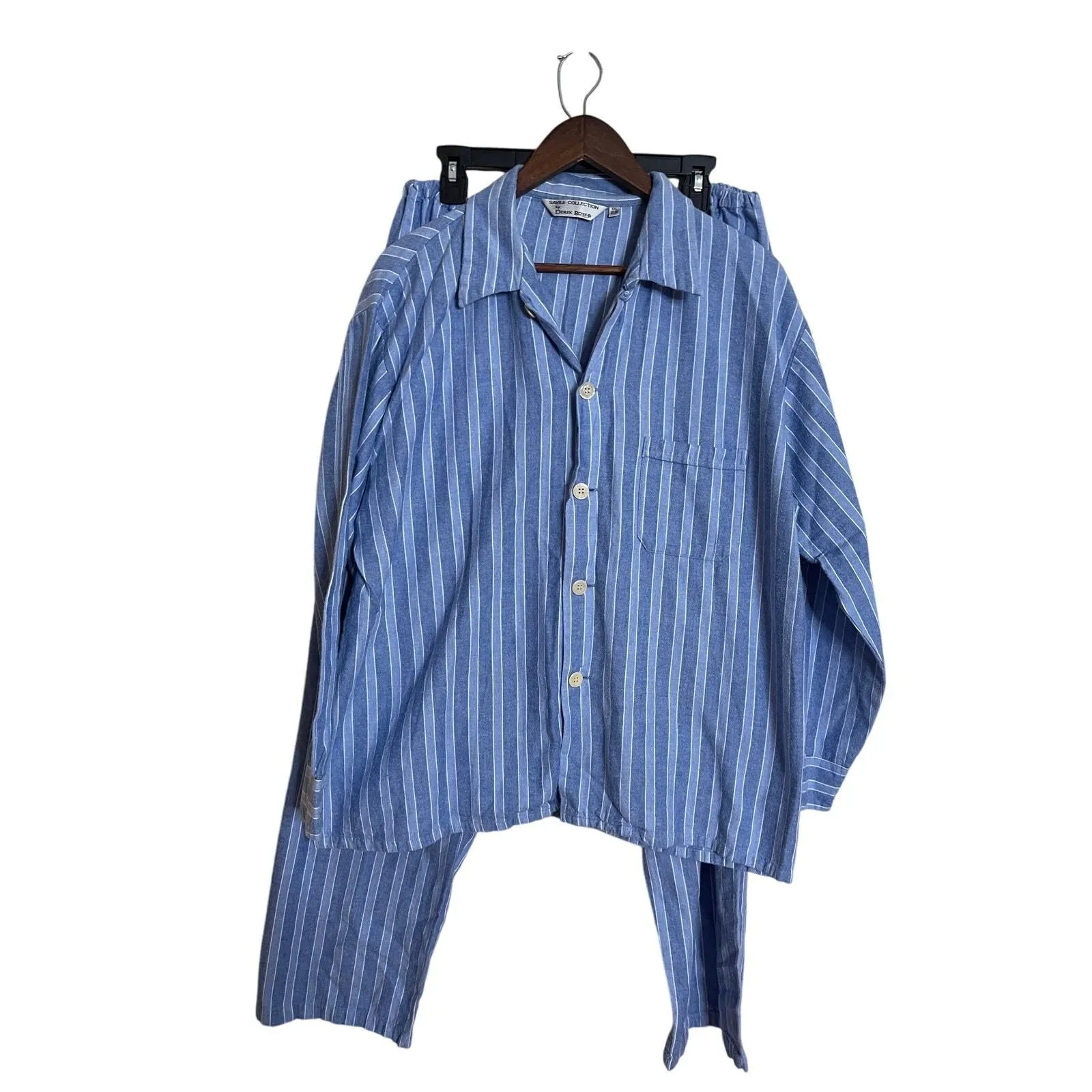 Product image for Savile Collection By Derek Rose Blue Stripe Pyjamas Set Mens XXL - pre-owned---excellent - Savile Collection 