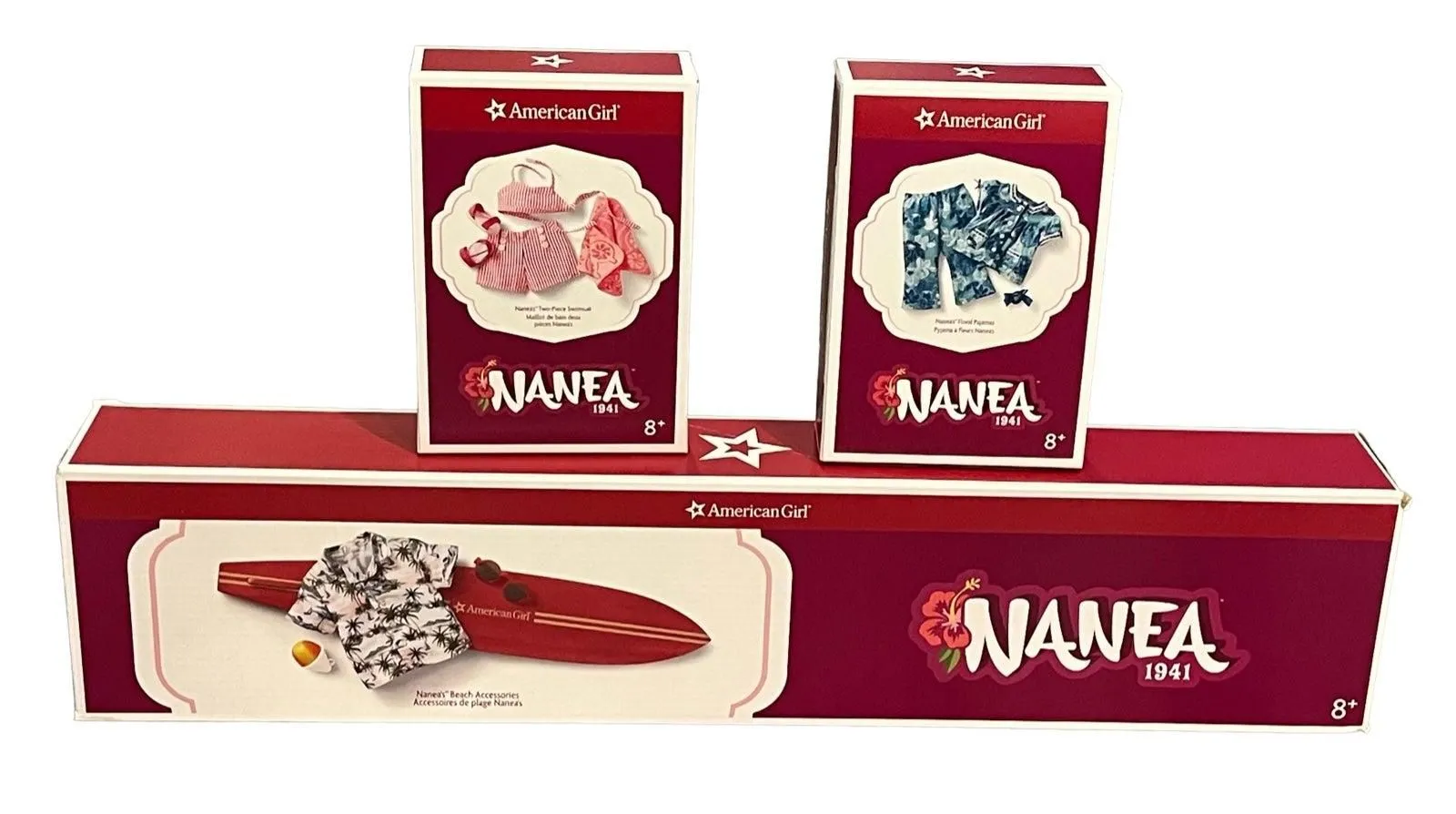 Product image for American Girl 3 NANEA BOX SET Storage Gift Hawaiian Beach Board Swimsuit Pajama