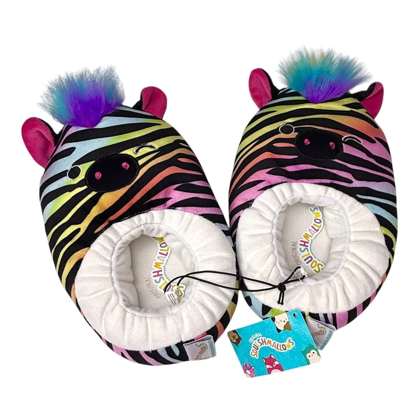 Product image for NEW Squishmallows Girls Plush Body Step In SLIPPER SHOES 4/5 Safiyah Zebra NWT - Multicolor - Flat Slippers - 4 - new - Squishmallow