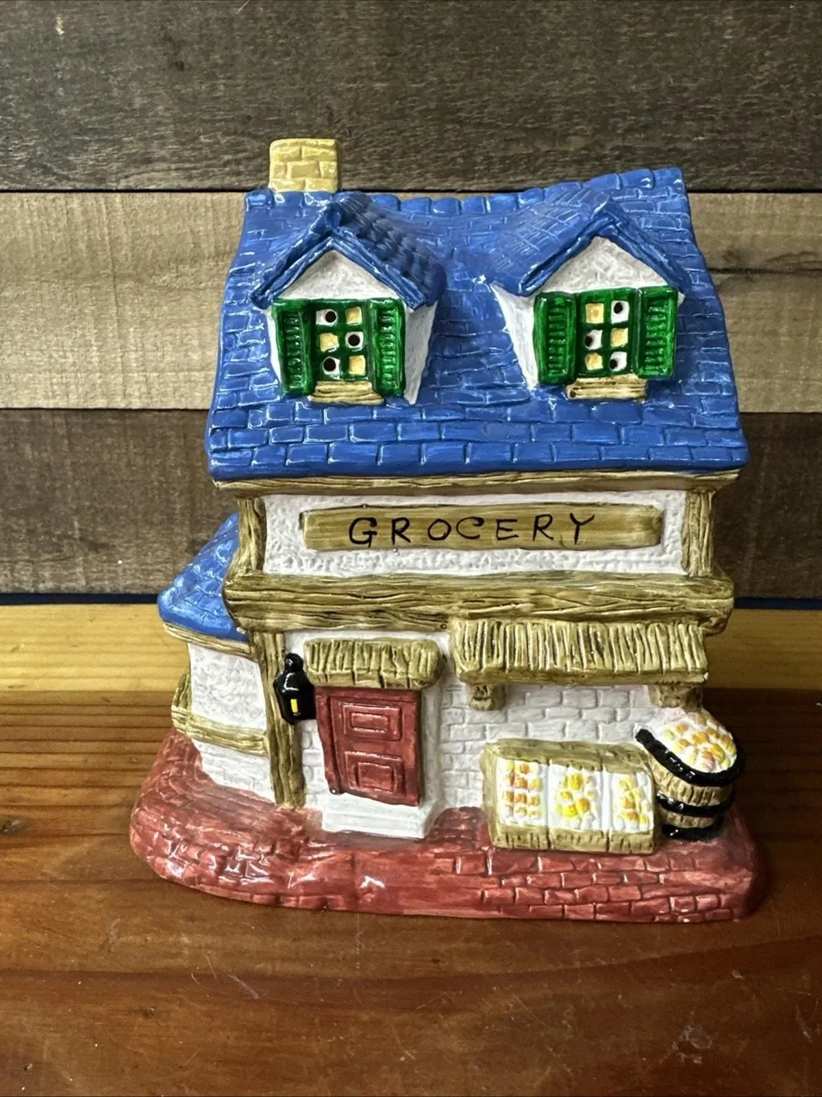 Product image for Vintage Christmas Village Yuletide Grocery Store Market
