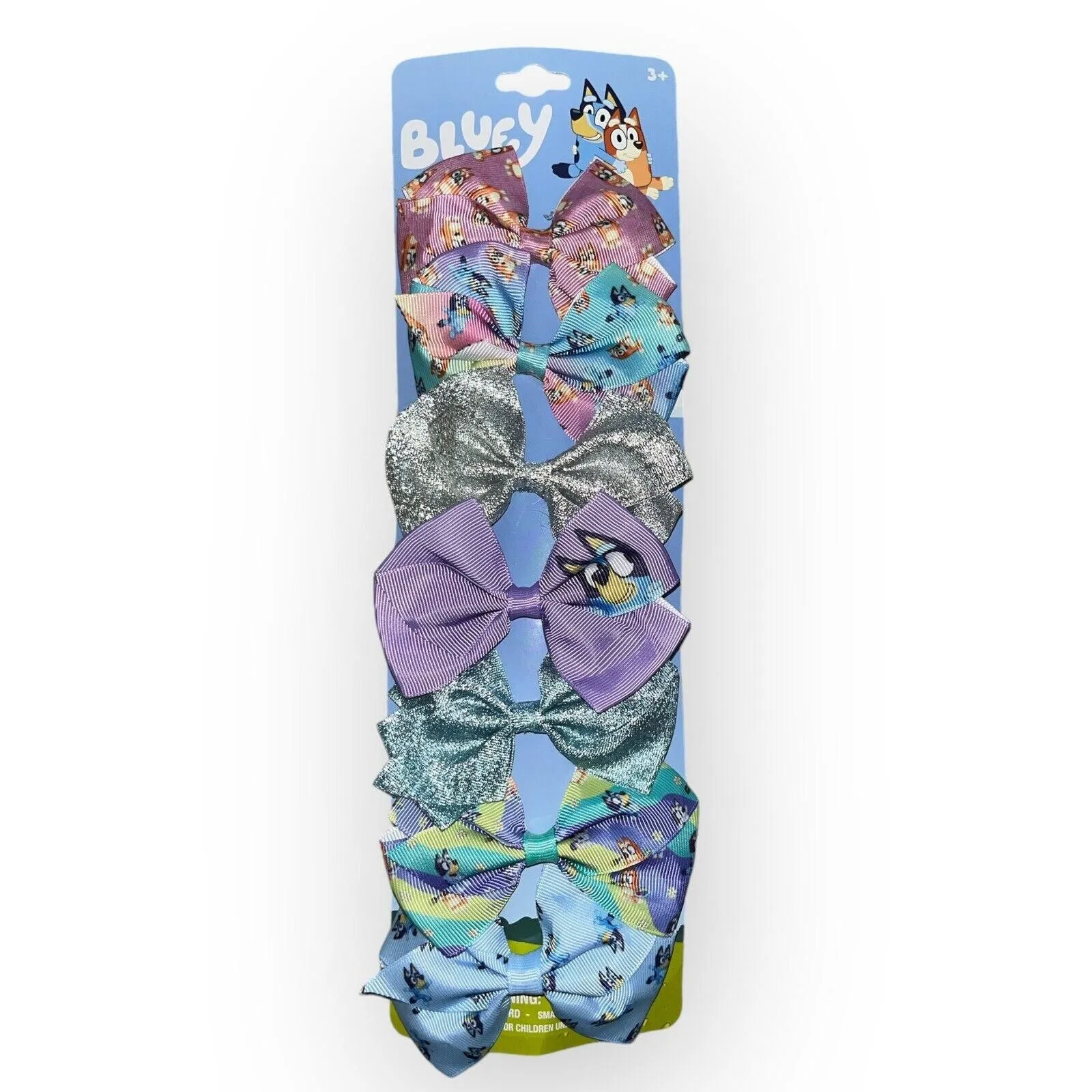Product image for Bluey Kids Hair Bows Hair Accessories Gift Set- Sparkle 7 Pcs 4” Bow Bundle NEW