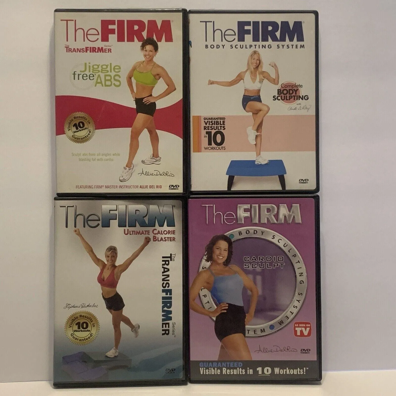 Product image for The FIRM Lot Of 4 DVDs Jiggle Free Abs, Ultimate Calorie Blaster, Sculpt, Body - good