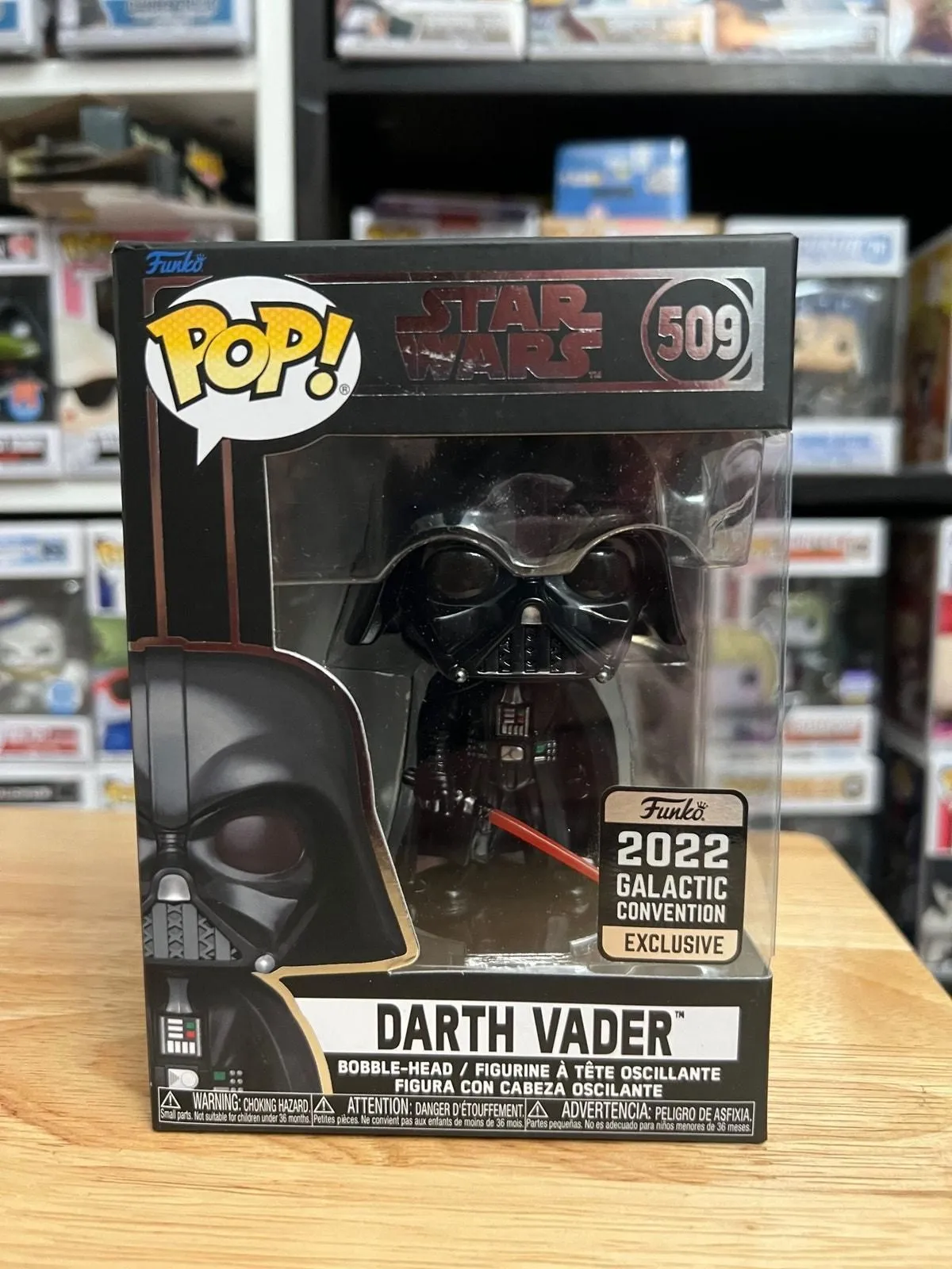 Product image for VAULTED EXCLUSIVE Darth Vader Funko Pop Bobblehead #509 Star Wars Galactic Con