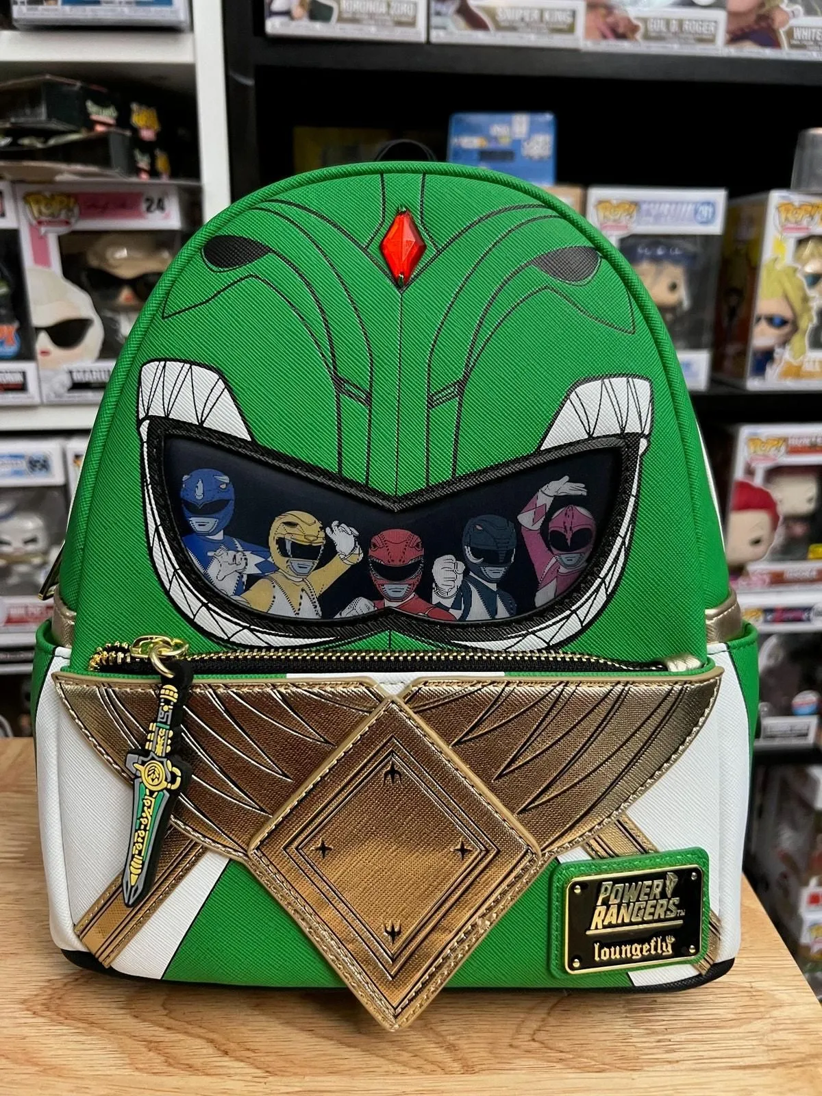Product image for ONLY 1000 PIECES Green Ranger Loungefly Backpack Funko Power Rangers Limited LE