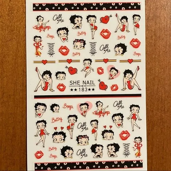 Product image for NIB Betty Boop Nail Stickers Version 3