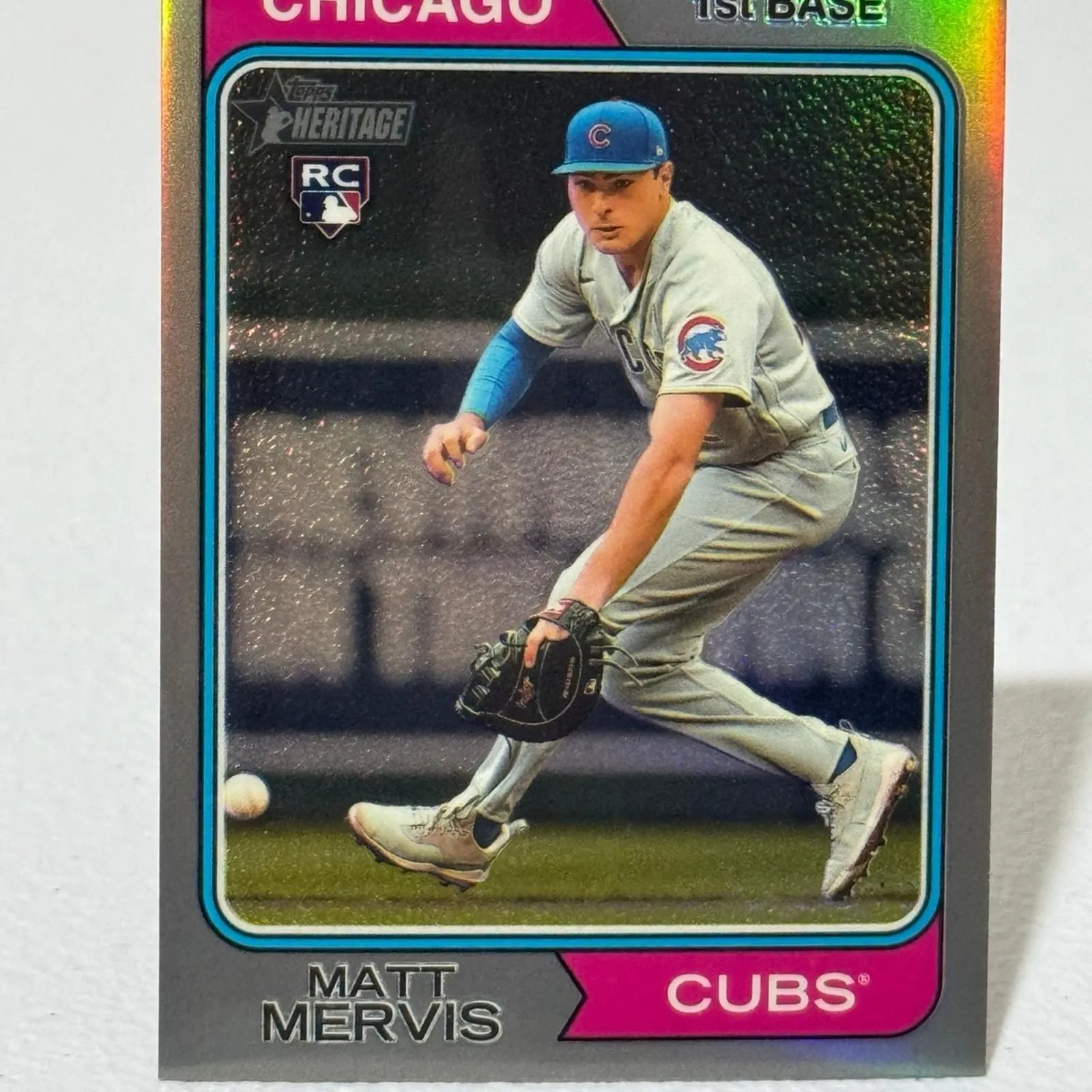 Product image for 2023 TOPPS Heritage High Number MATT MERVIS SILVER CHROME REFRACTOR /274 Card