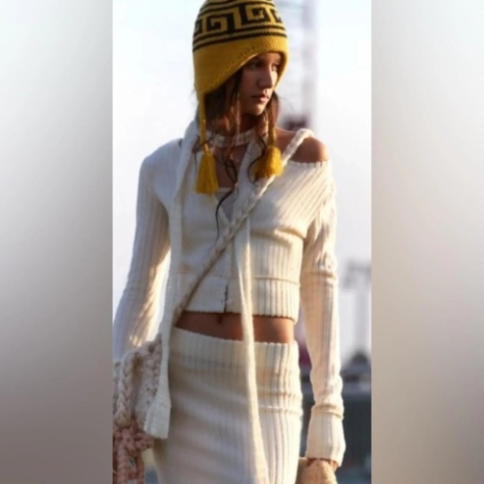 Product image for Urban Outfitters Out From Under Bounce Plush Suki Ribbed Cardigan Ivory XS NWOT! - Urban Outfitters