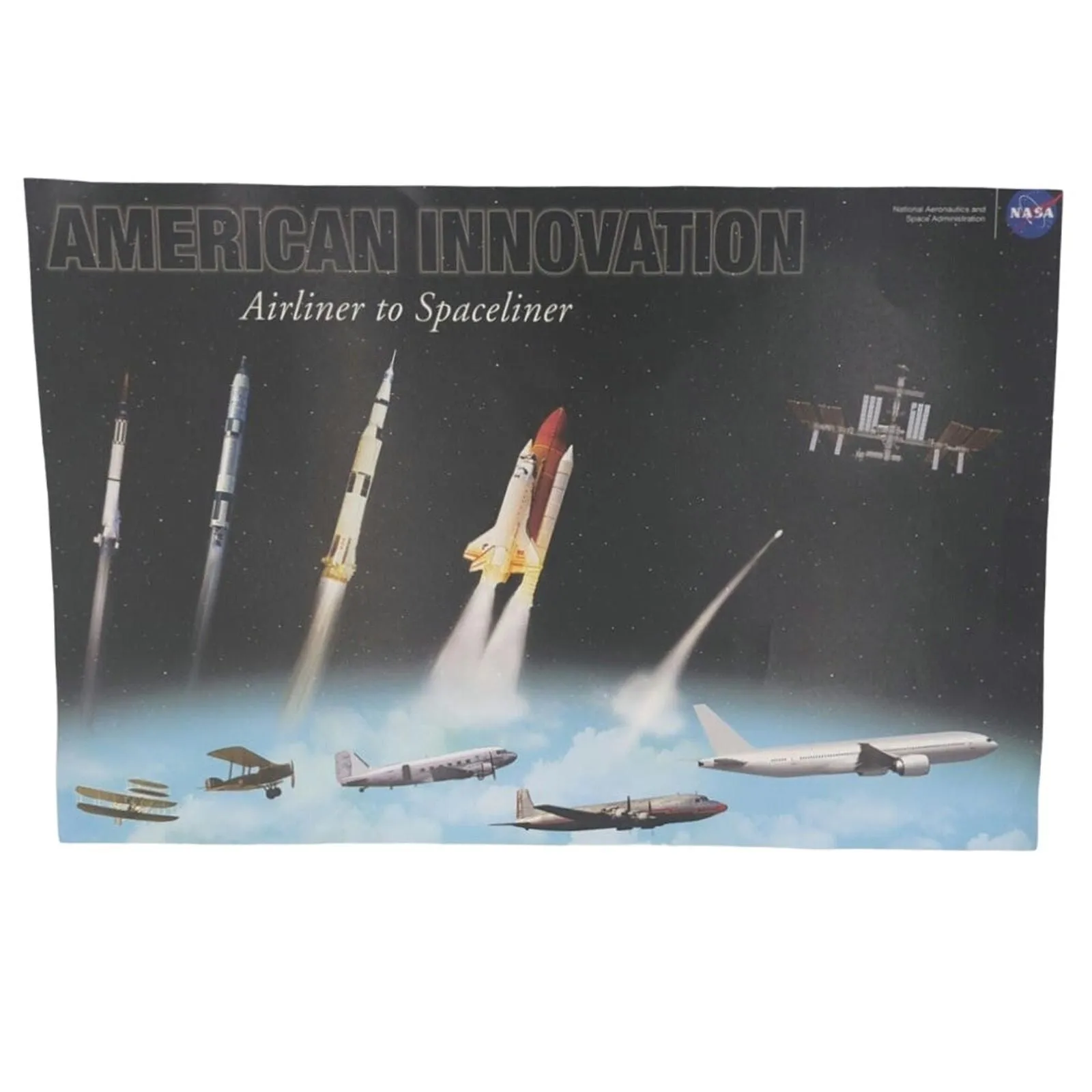 Product image for VTG NASA American Innovation Airliner to Spaceliner Mini Poster Education School - pre-owned---good