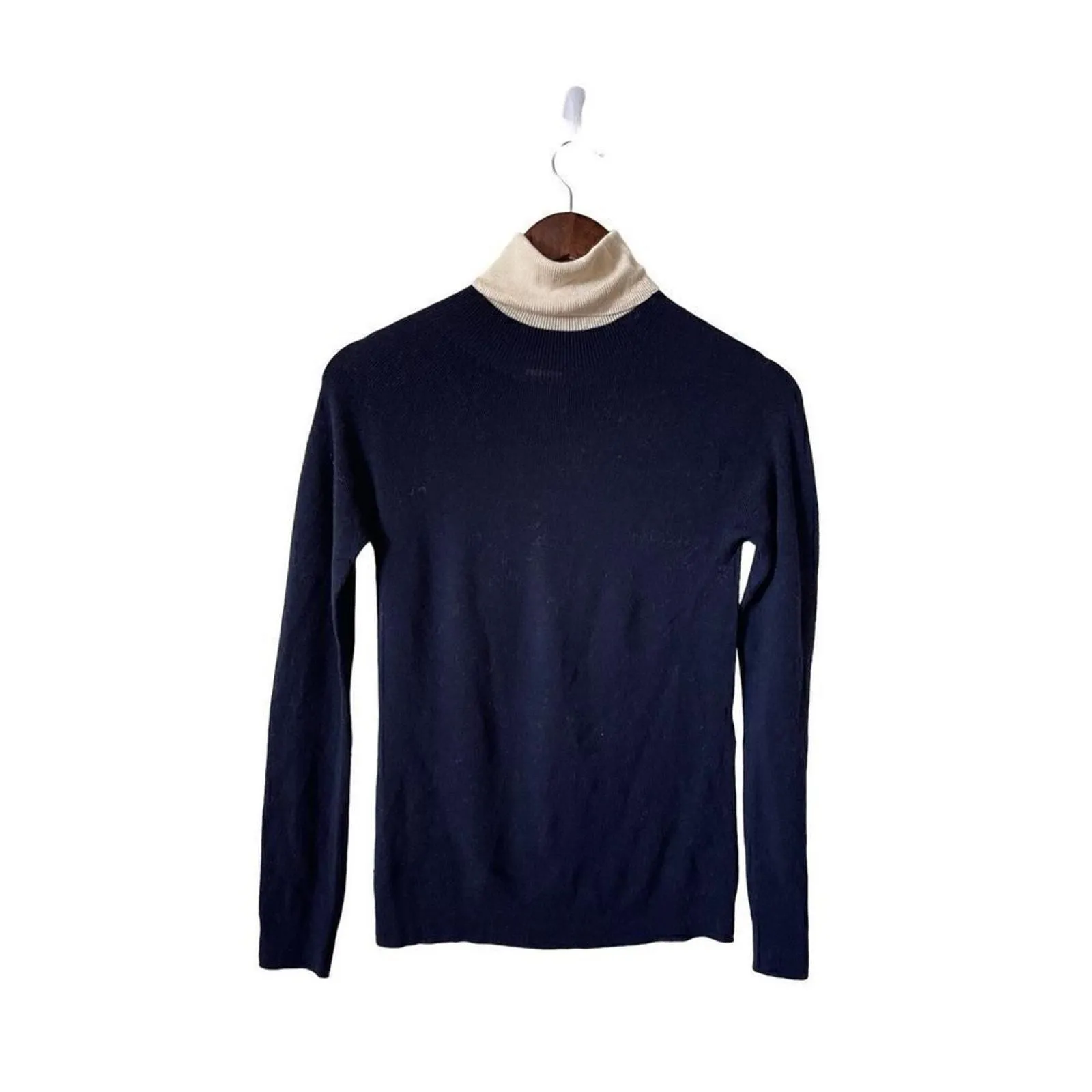 Product image for TRA MAD RKE 100% Merino Wool Turtleneck Colorblock Sweater Women's size XS - TRA MAD RKE