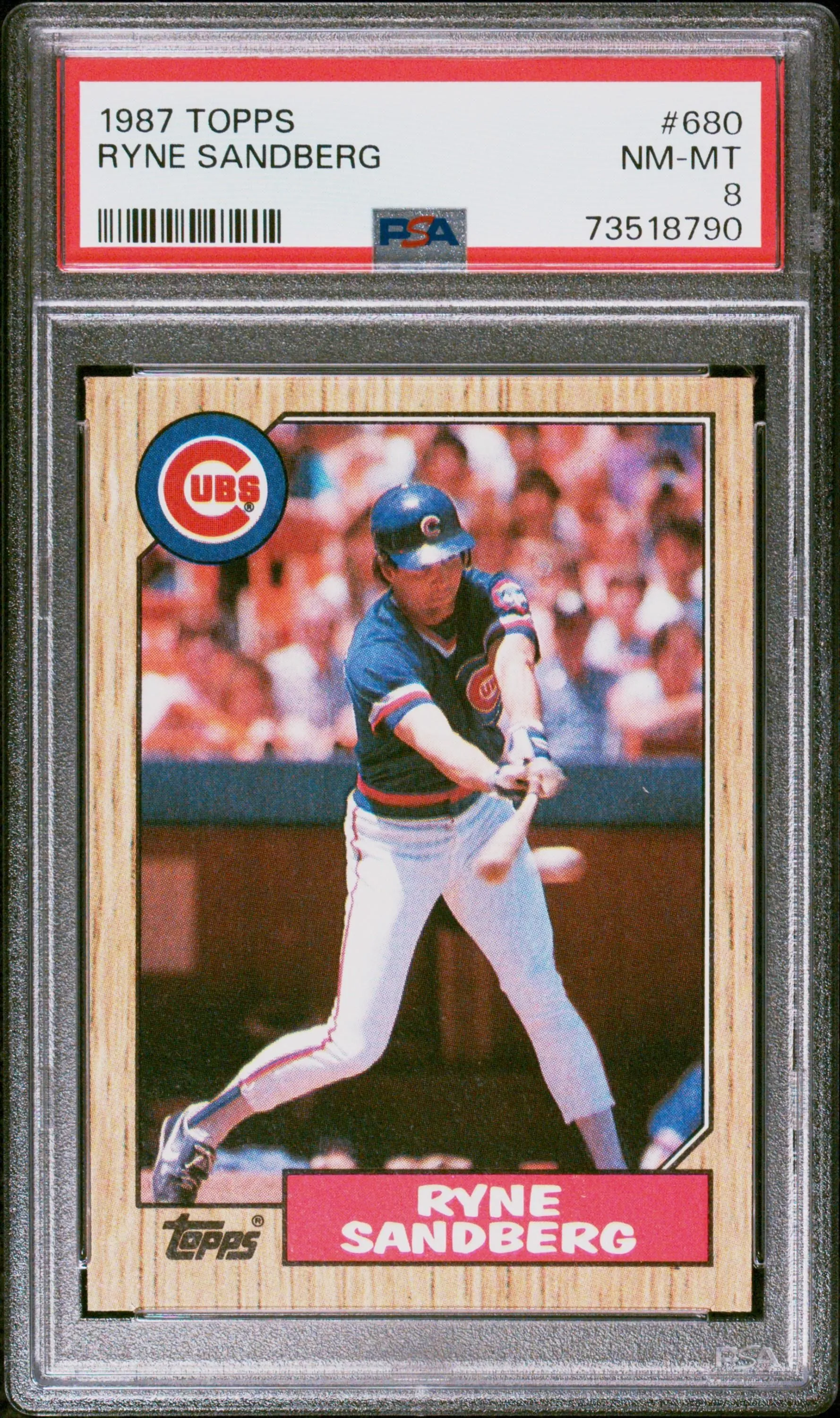 Product image for 1987 Topps Ryne Sandberg #680 PSA 8 73518790 - Yes - 73518790 - 1987 - Baseball - 8 - Professional Sports Authenticator (PSA) - 680 - Topps - Ryne Sandberg - 1987 Topps