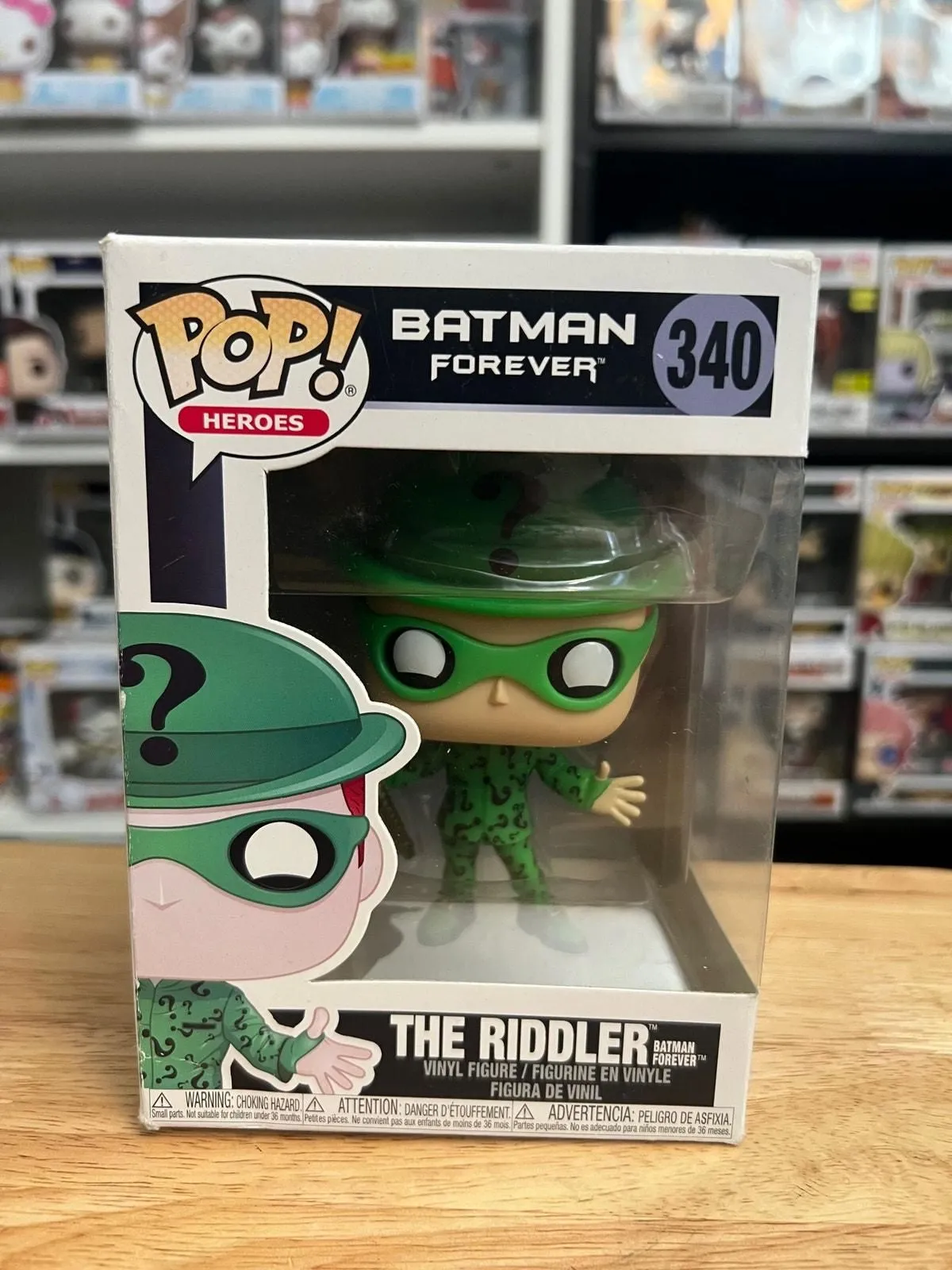 Product image for Riddler Batman Forever Funko Pop #340 Heroes Villains Jim Carrey Movie DC Comics