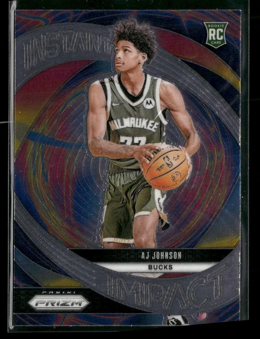 Product image for 2024-25 Panini Prizm #11 AJ Johnson Instant Impact Milwaukee Bucks