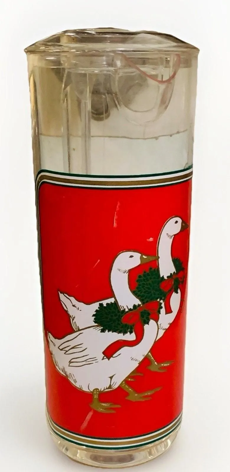Product image for Vintage Mid Century MCM Culver Country Geese Holly Pitcher Plastic Taiwan 1QT