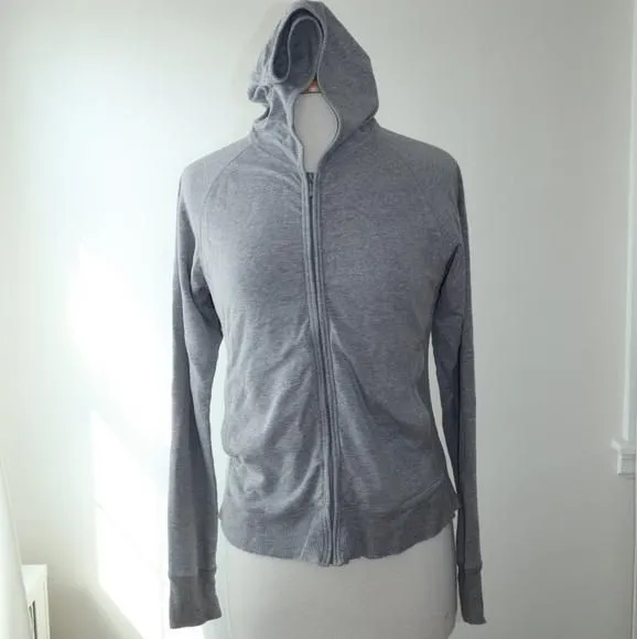 Product image for Soybu Zipped Grey Yoga Hoodie Sweatshirt