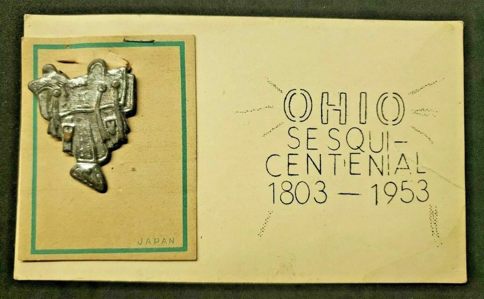 Product image for Vintage Ohio Sesquicentenial Horse Saddle Pin 1803-1953 New Old Stock
