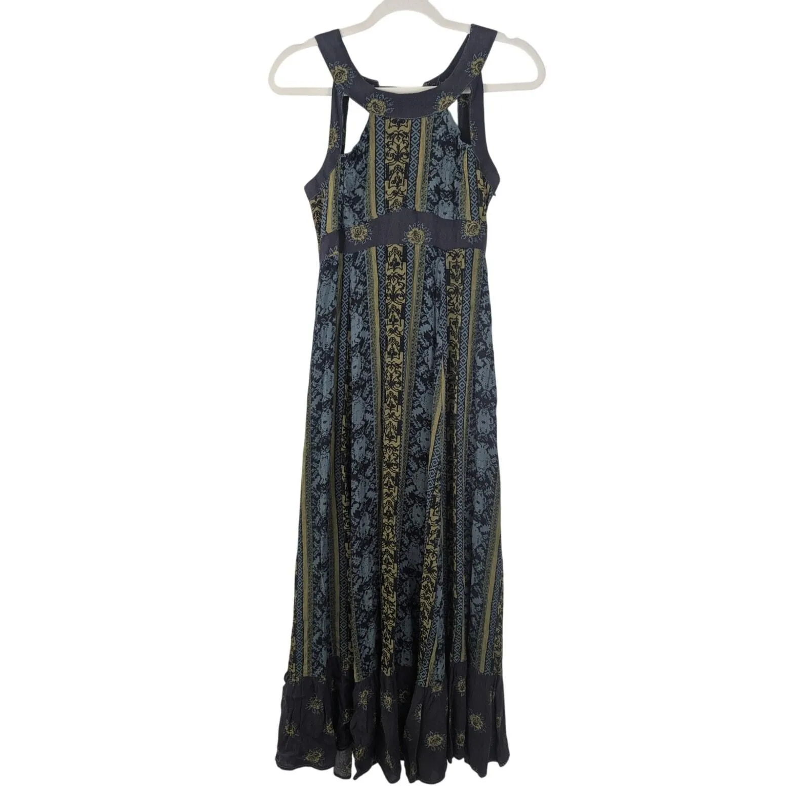 Product image for Free People You Made My Day Maxi Dress Boho Festival Hippie Size 0 Blue Lace Up - 0 - Dresses - pre-owned---good - Free People