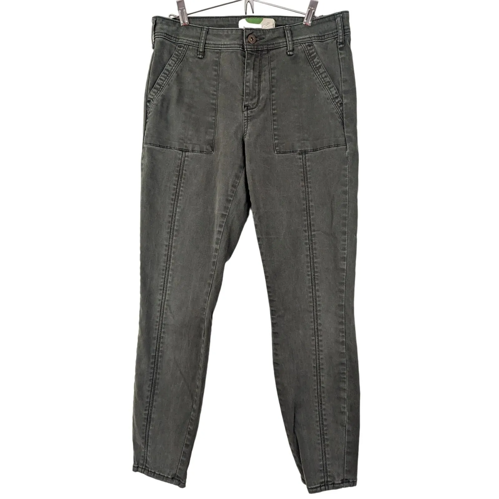 Product image for Anthropologie Womens Jefferson Khaki Green Slim Utility Pants Size 29 - pre-owned---excellent - Anthropologie