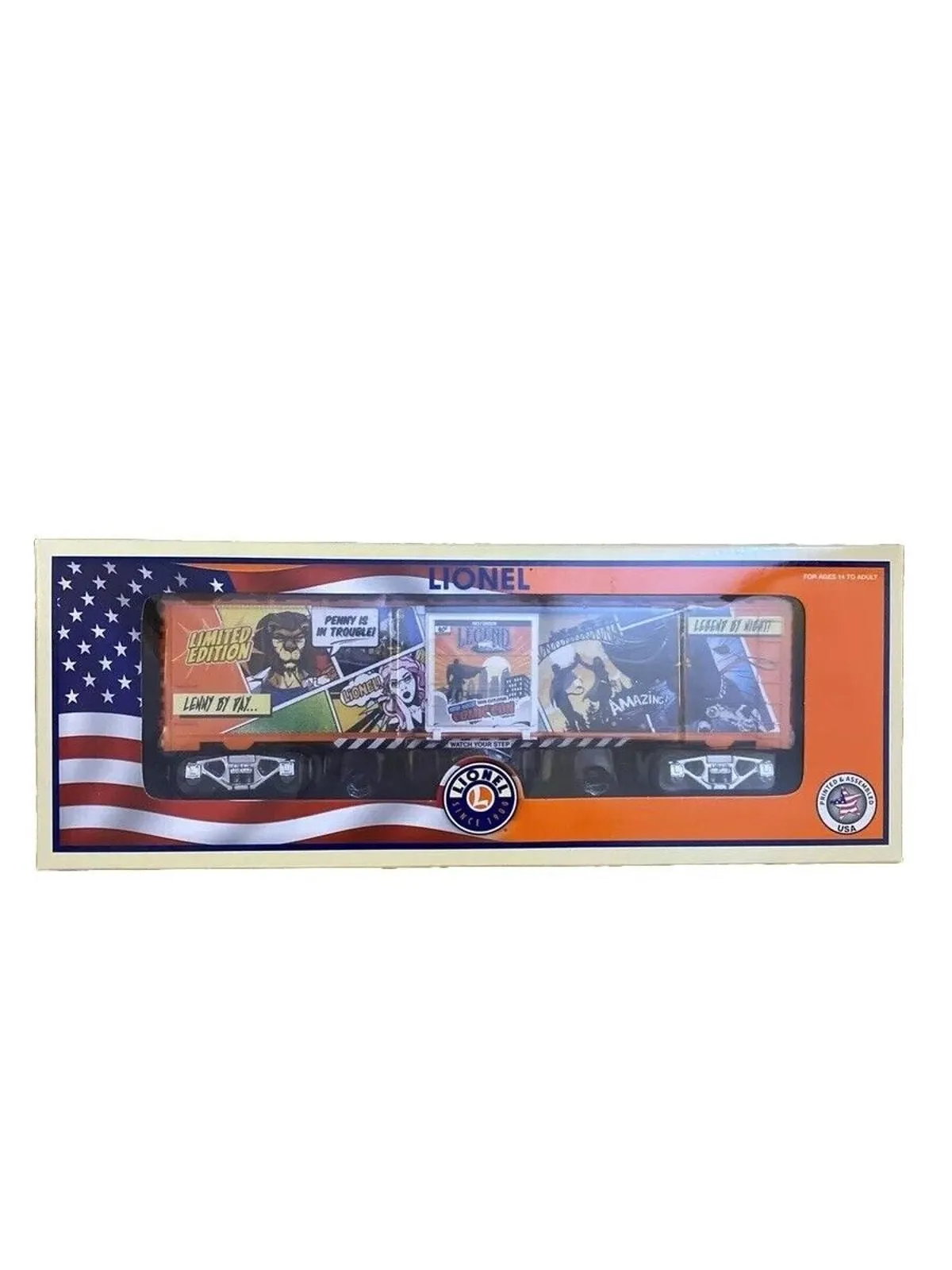 Product image for NYCC 2024 Exclusive SUPERHERO LEGEND Boxcar by Lionel Trains Limited Edition