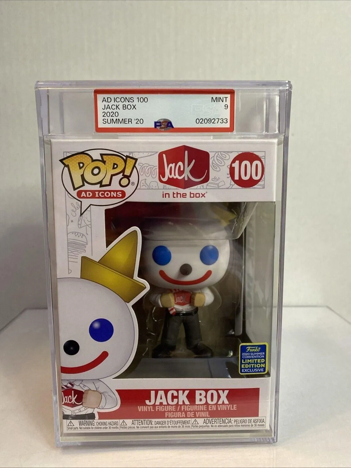 Product image for Funko Pop Jack in the Box #100 SDCC 2020 Ad Icons Graded PSA Mint 9