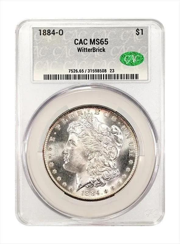 Product image for 1884-O $1 CACG MS65 - Coins, U.S. currency - Silver - Business - true - MS 65