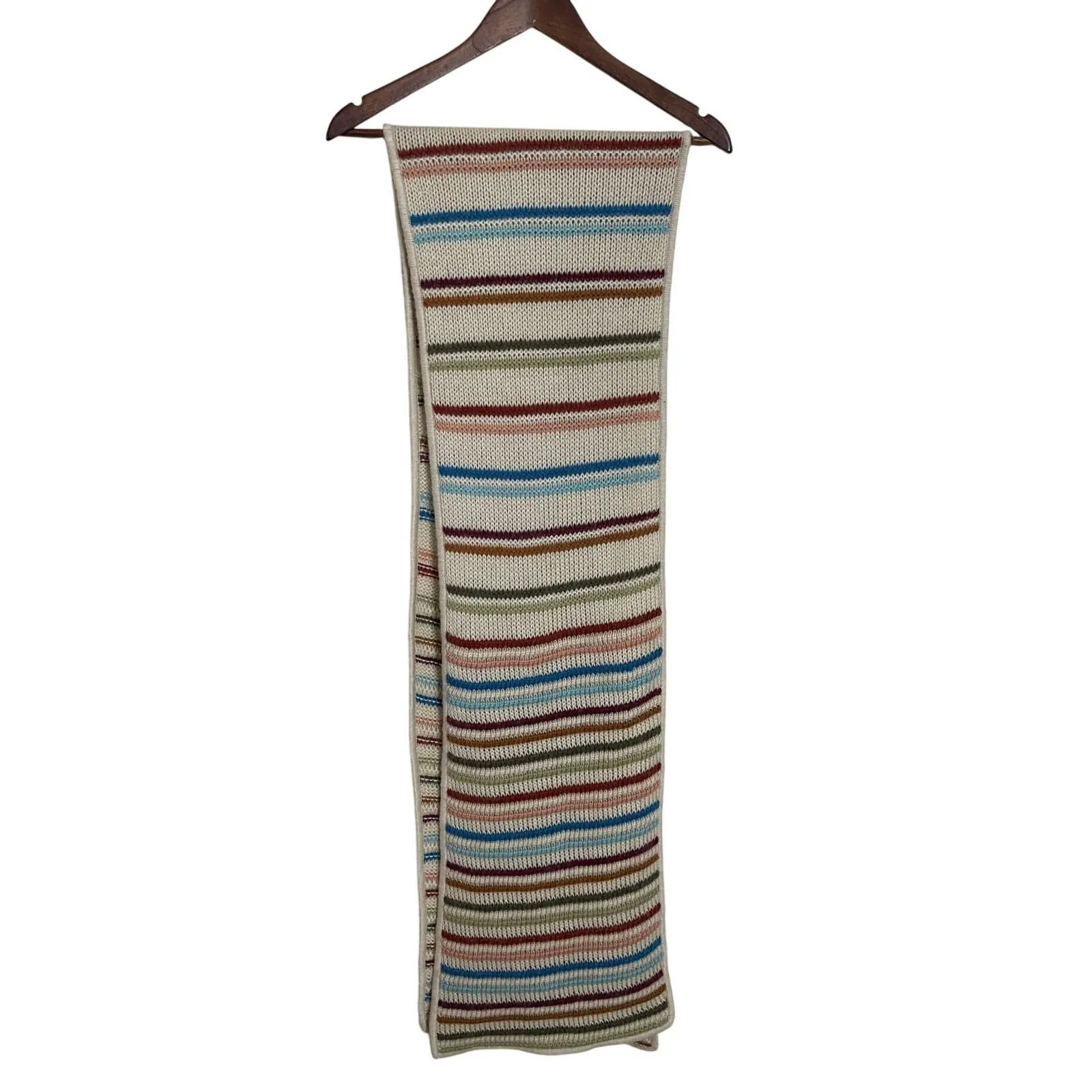 Product image for Missoni Wool Mohair Multicolor Striped Long Scarf 