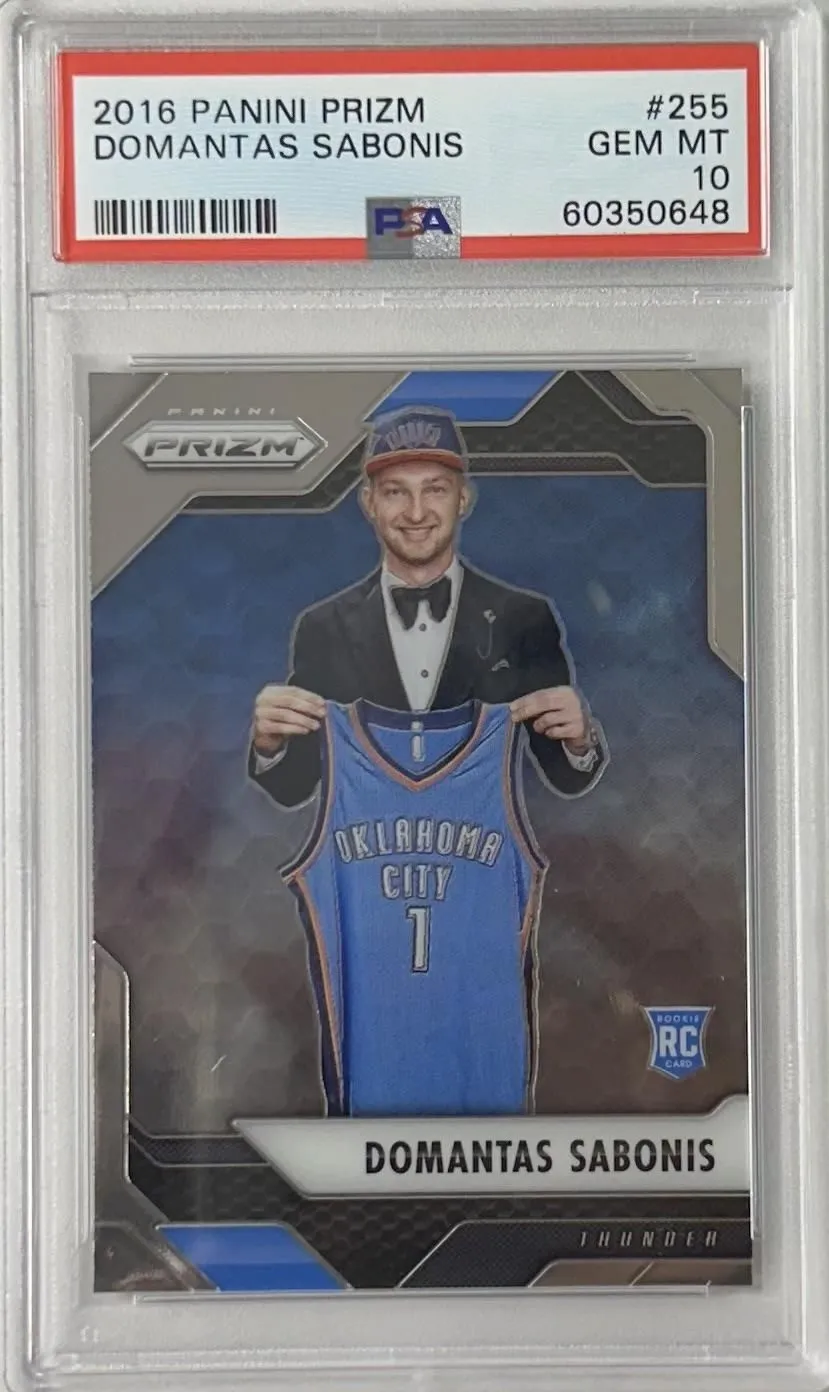 Product image for 2016 Panini Prizm #255 Domantas Sabonis Thunder RC Rookie PSA 10 GEM MINT - Yes - 60350649 - 2016 - 10 - Basketball - Professional Sports Authenticator (PSA) - 255 - Panini - Domantas Sabonis - 2016 Panini Prizm