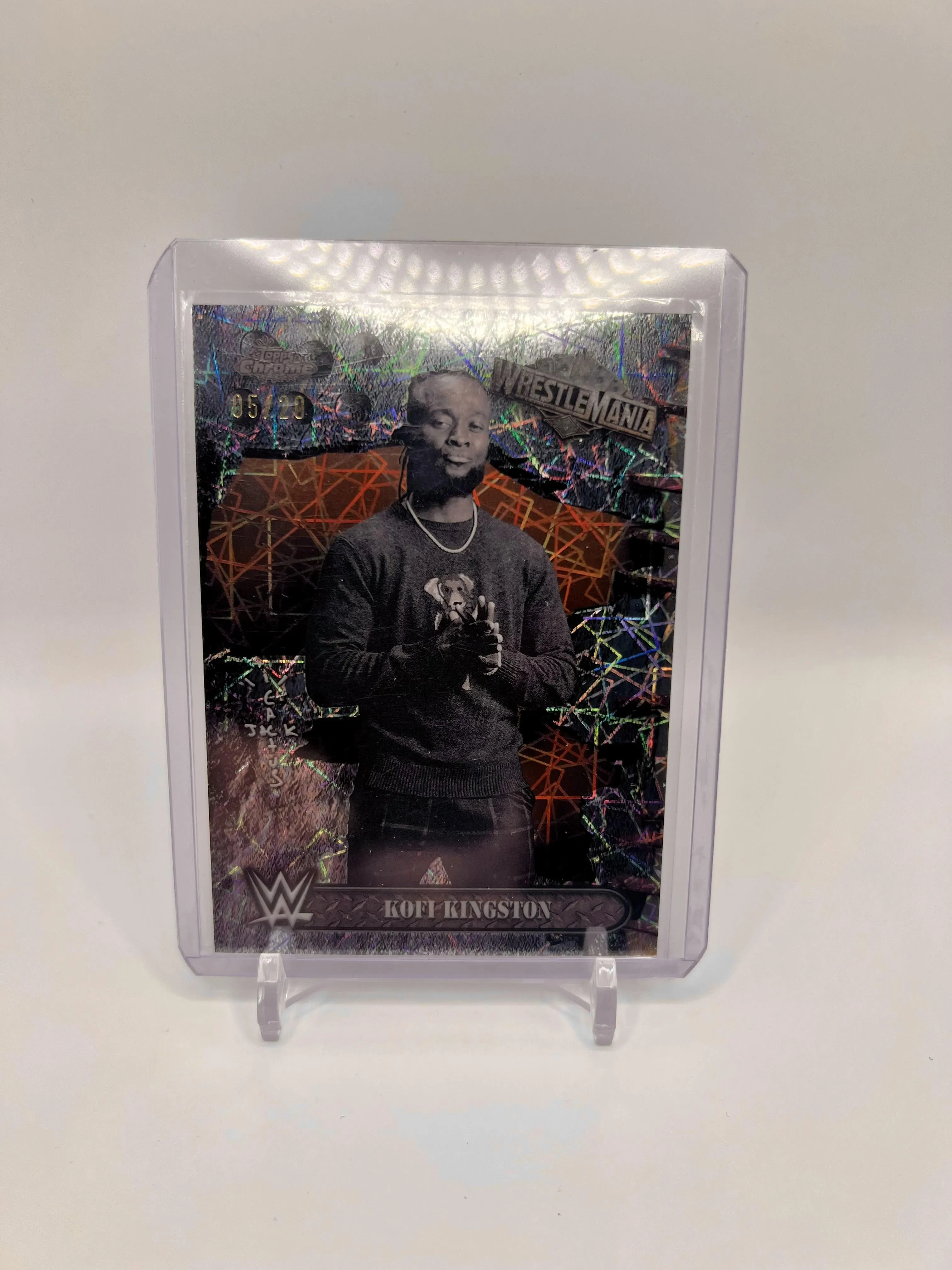 Product image for 2025 Topps WWE WrestleMania Cactus Jack Kofi Kingston Laser /20 - 2025 - Wrestling - 22 - 05/20 - WWE - Topps - Kofi Kingston - 2025 Topps WWE WrestleMania - RAW - Holofoil