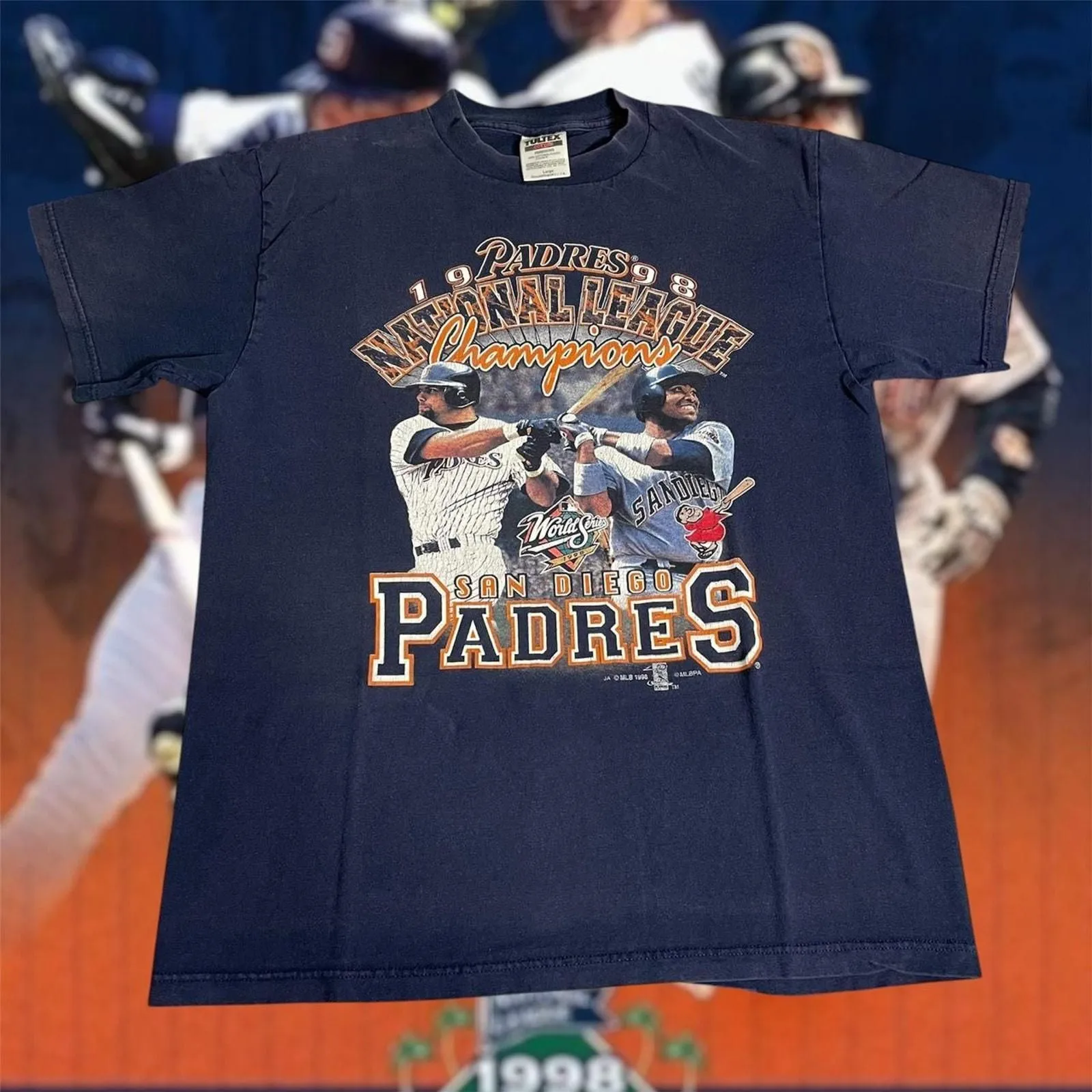 Product image for Vintage 1998 MLB San Diego Padres World Series Baseball Tee - MLB