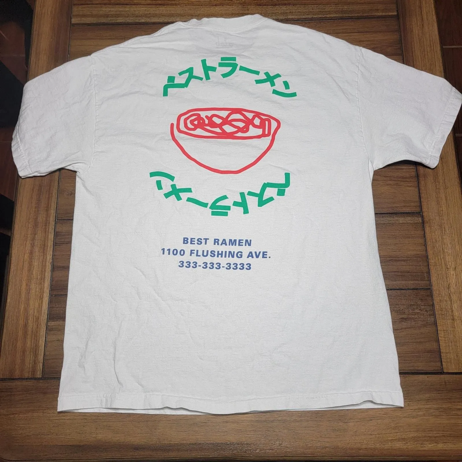 Product image for a.lab White Unisex Tee "Best Ramen" - Size XL