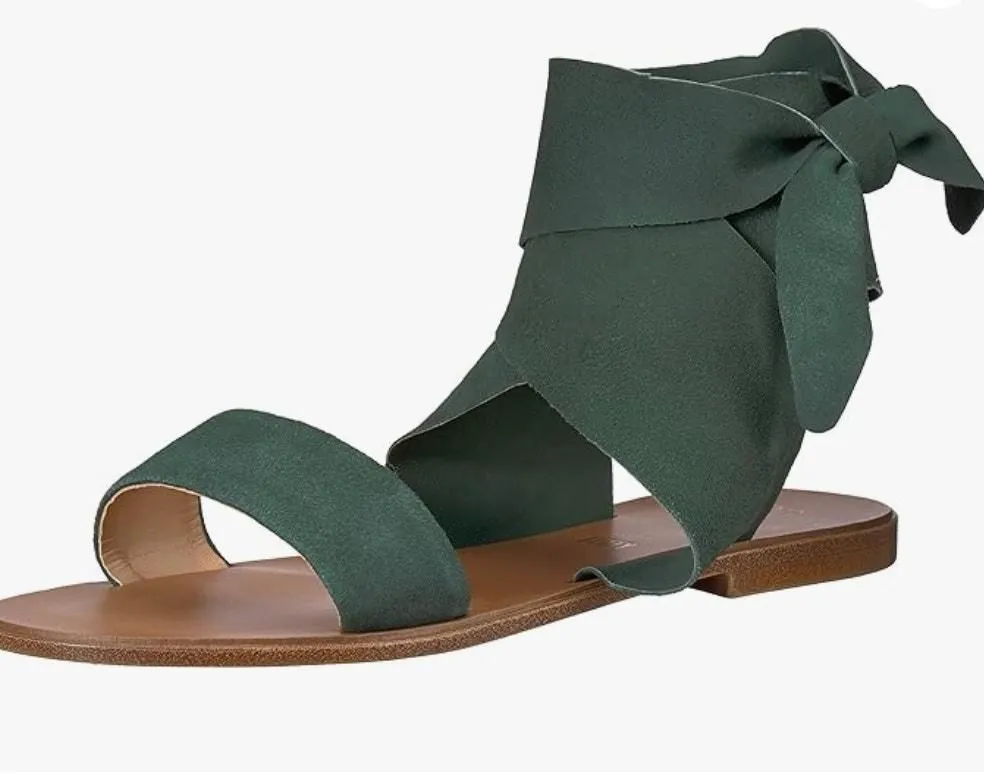 Product image for Anthropologie x Seychelles Cruisin' Seafoam Green Ankle Wrap Flat Sandal Size 7 - 7 - Open Toe - green - 100 - used - Seychelles