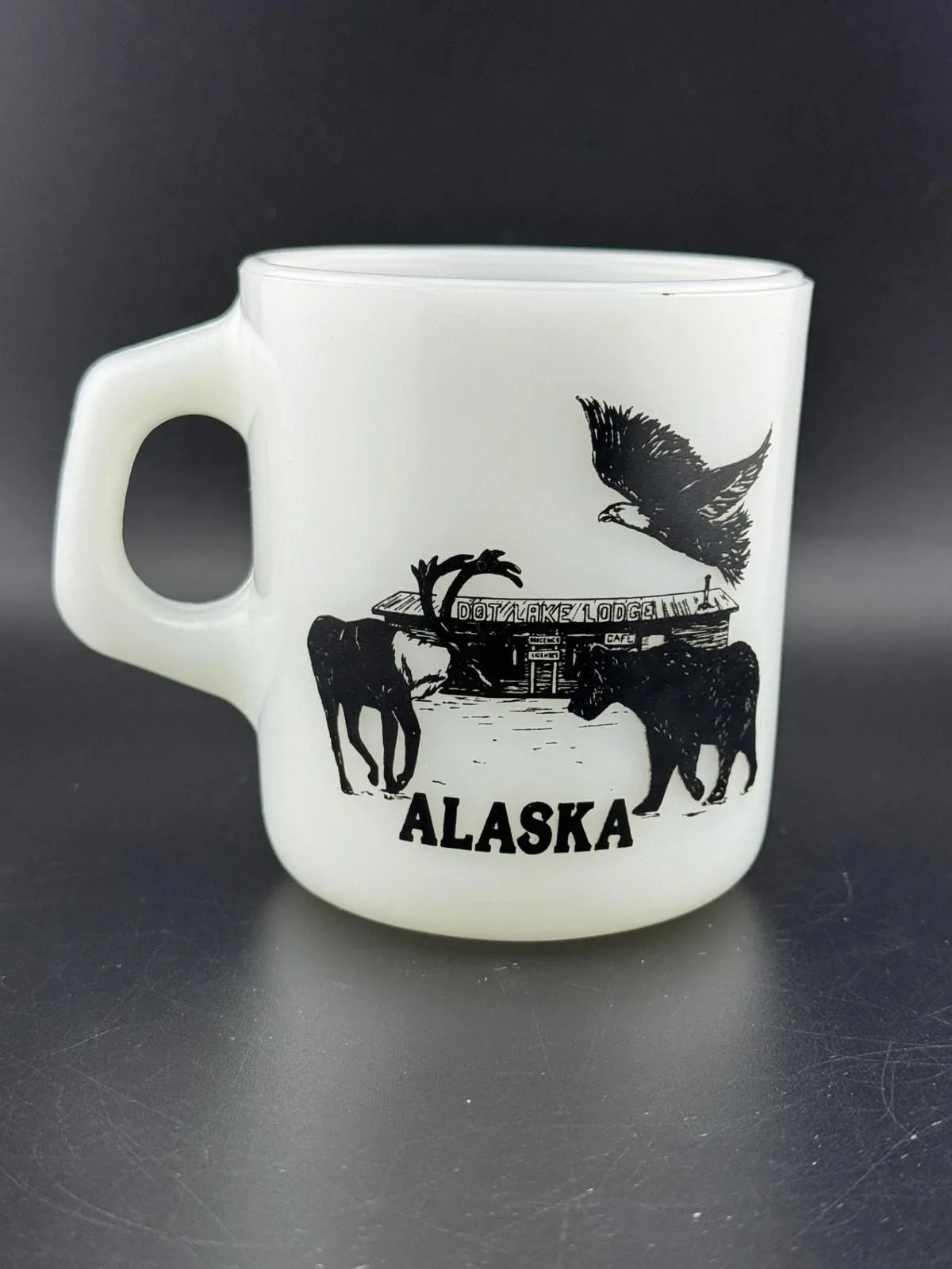 Product image for Vintage Galaxy Alaska Souvenir Milk Glass Mug - pre-owned---good