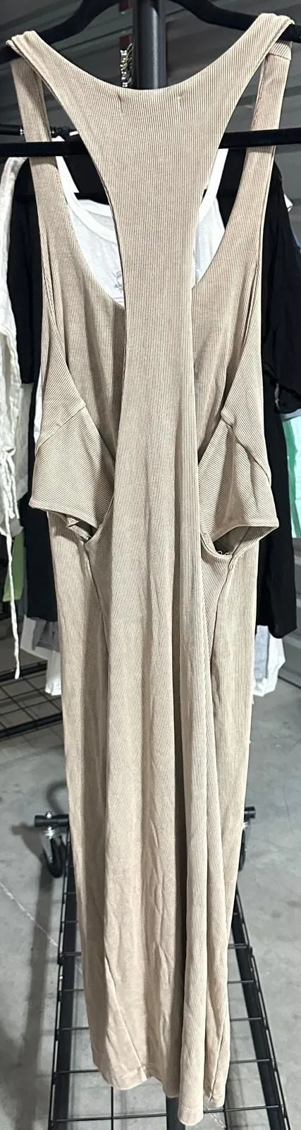 Nwt John Elliott Gemini Rib Bandeau Bodycon Midi Tank Dress Tan 2/M Party Chic - 2 / M - Dresses - 298 - new-with-tags - John Elliott1