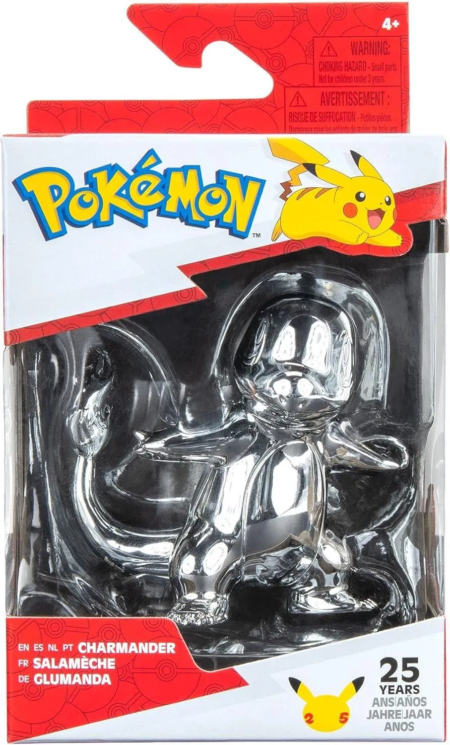 Product image for Pokemon 25th Anniversary Charmander Figure Silver