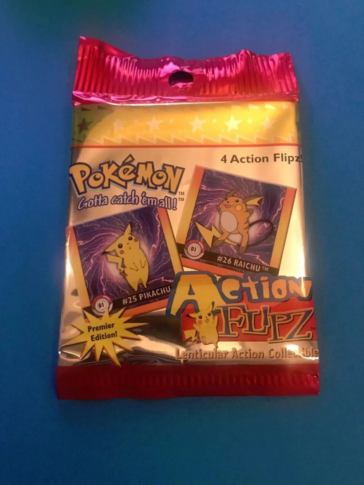 Product image for Pokemon Action Flipz Premier Edition 4 Card 1999 SEALED Nintendo Artbox PACK