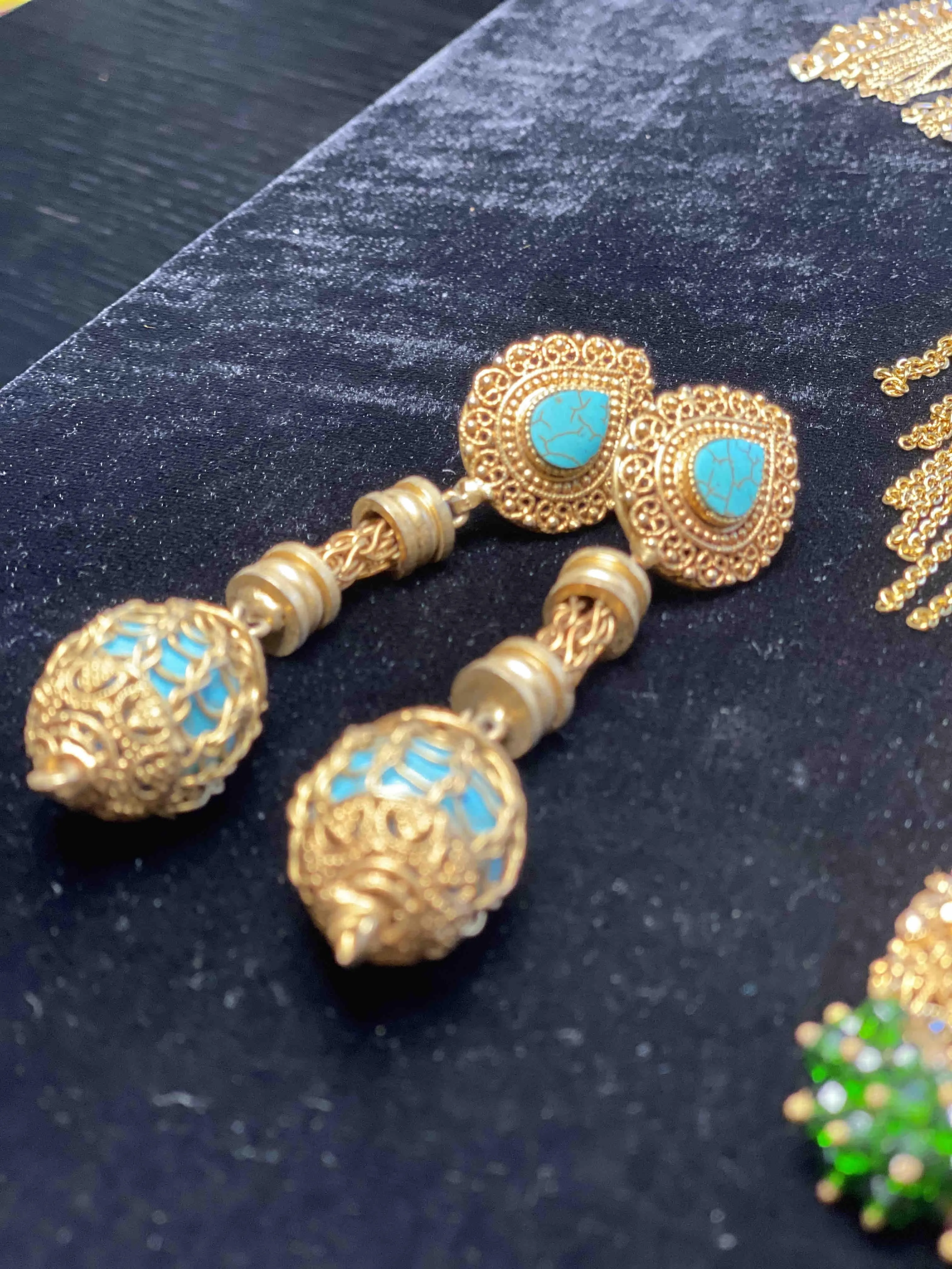 Product image for Turquoise royal earrings 