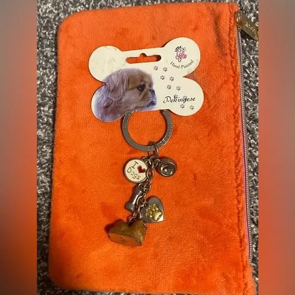 Product image for NWT Little Gifts Pekingese Hand Painted Dog Key Chain